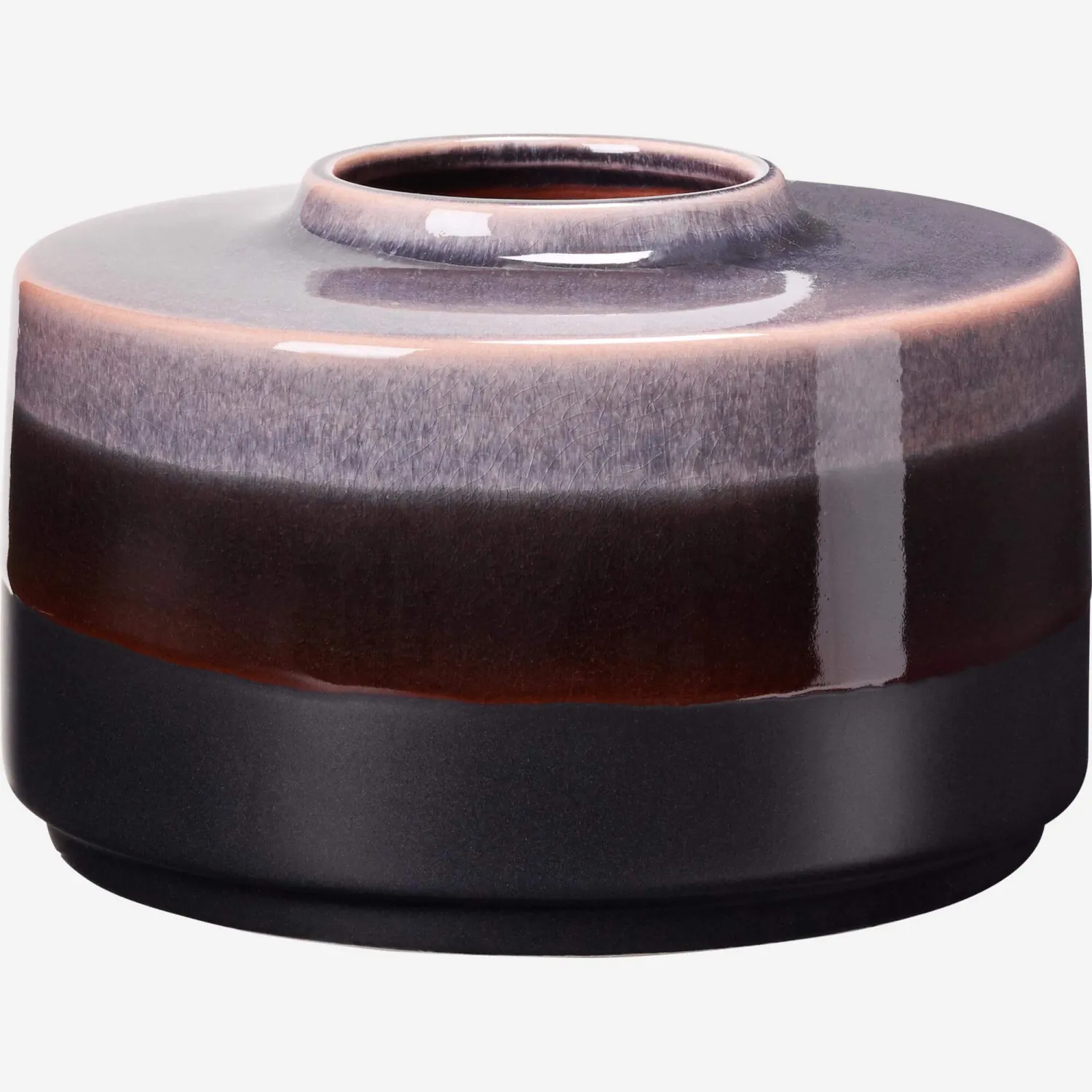 Vase faïence bas - Marron