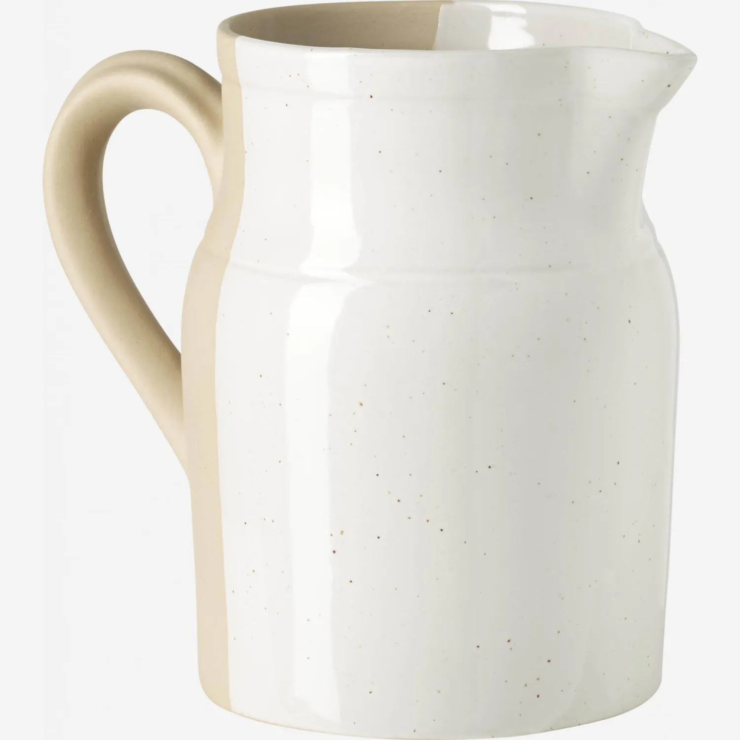 Pichet en grès - Naturel et blanc - 1,3 litre