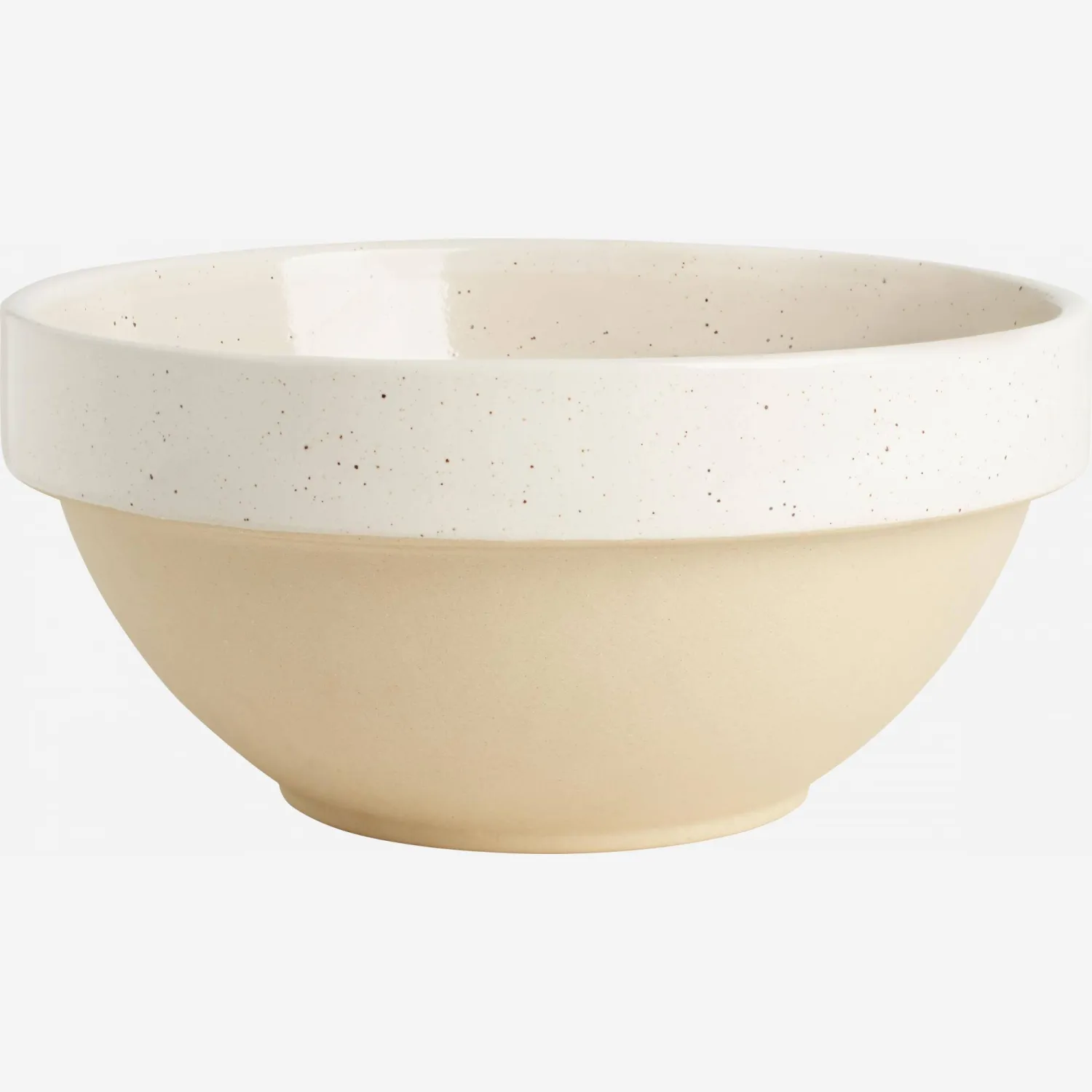 Saladier en grès - 21 cm - Naturel et blanc
