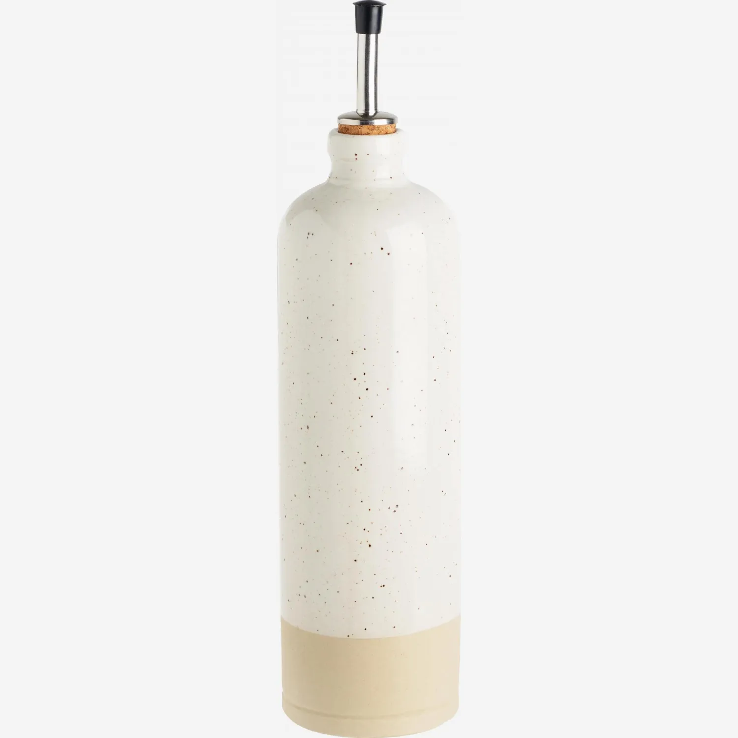 Huilier en grès - Naturel et blanc