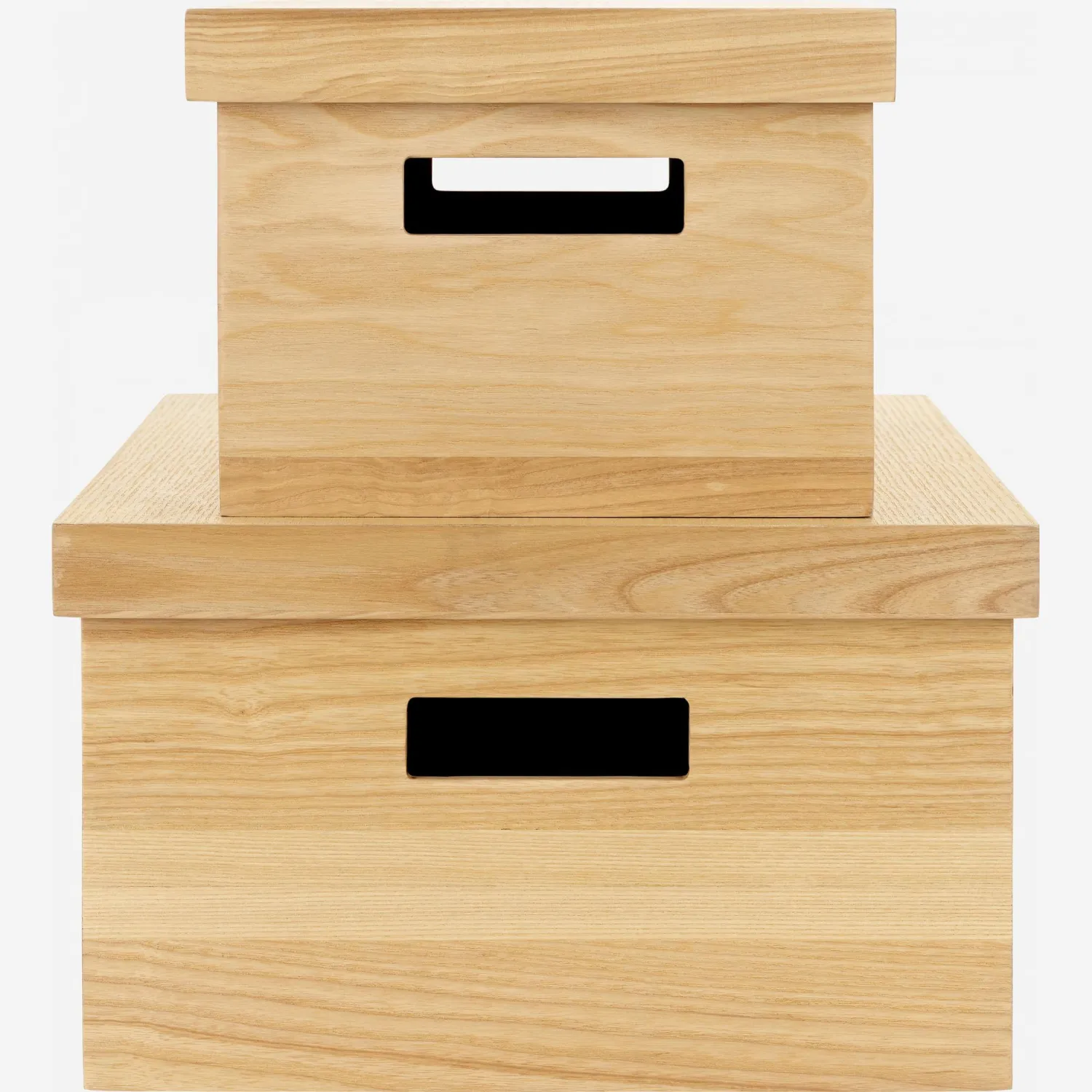 2 rechteckige Boxen aus Holz