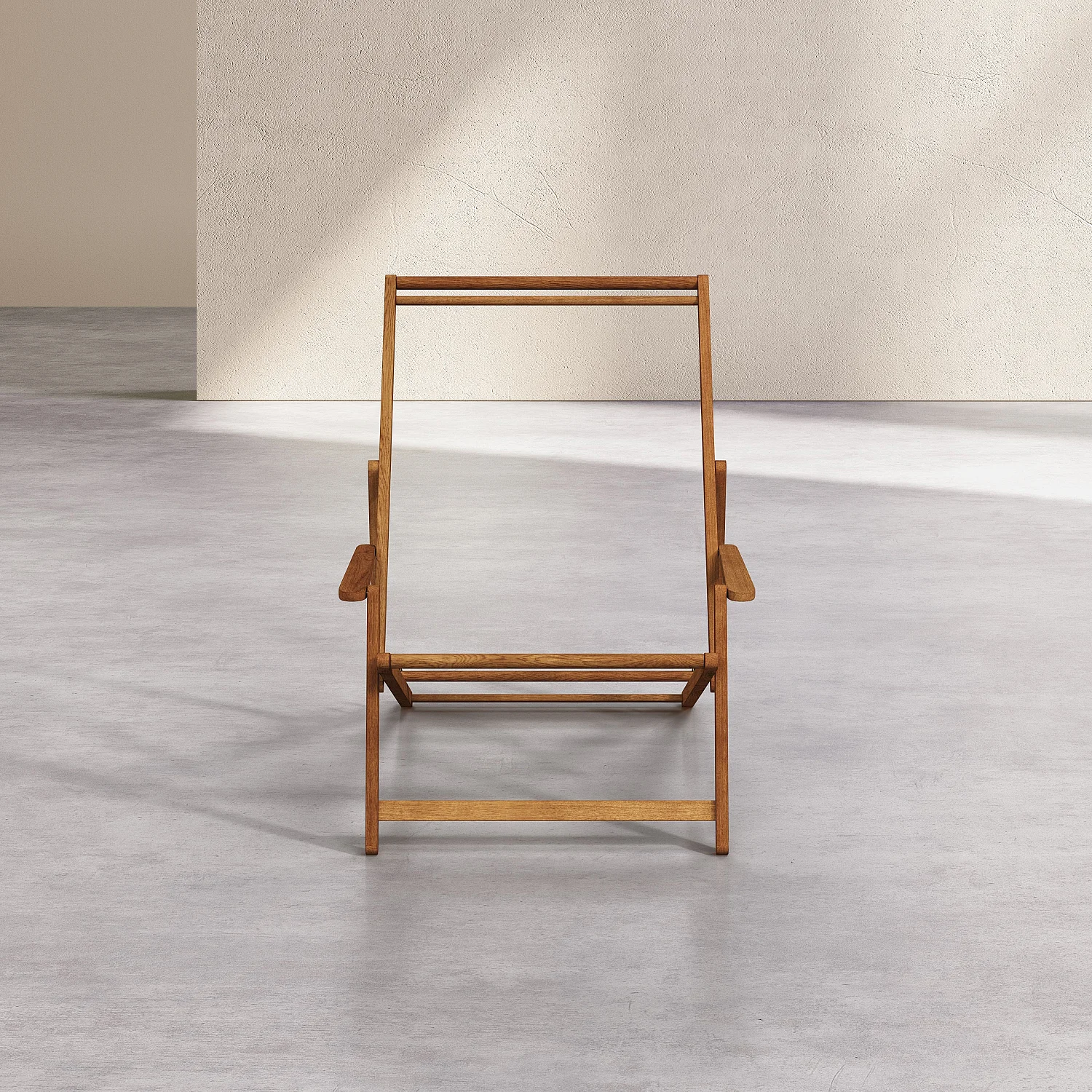 Estrutura de espreguiçadeira com braços de carvalho - 4