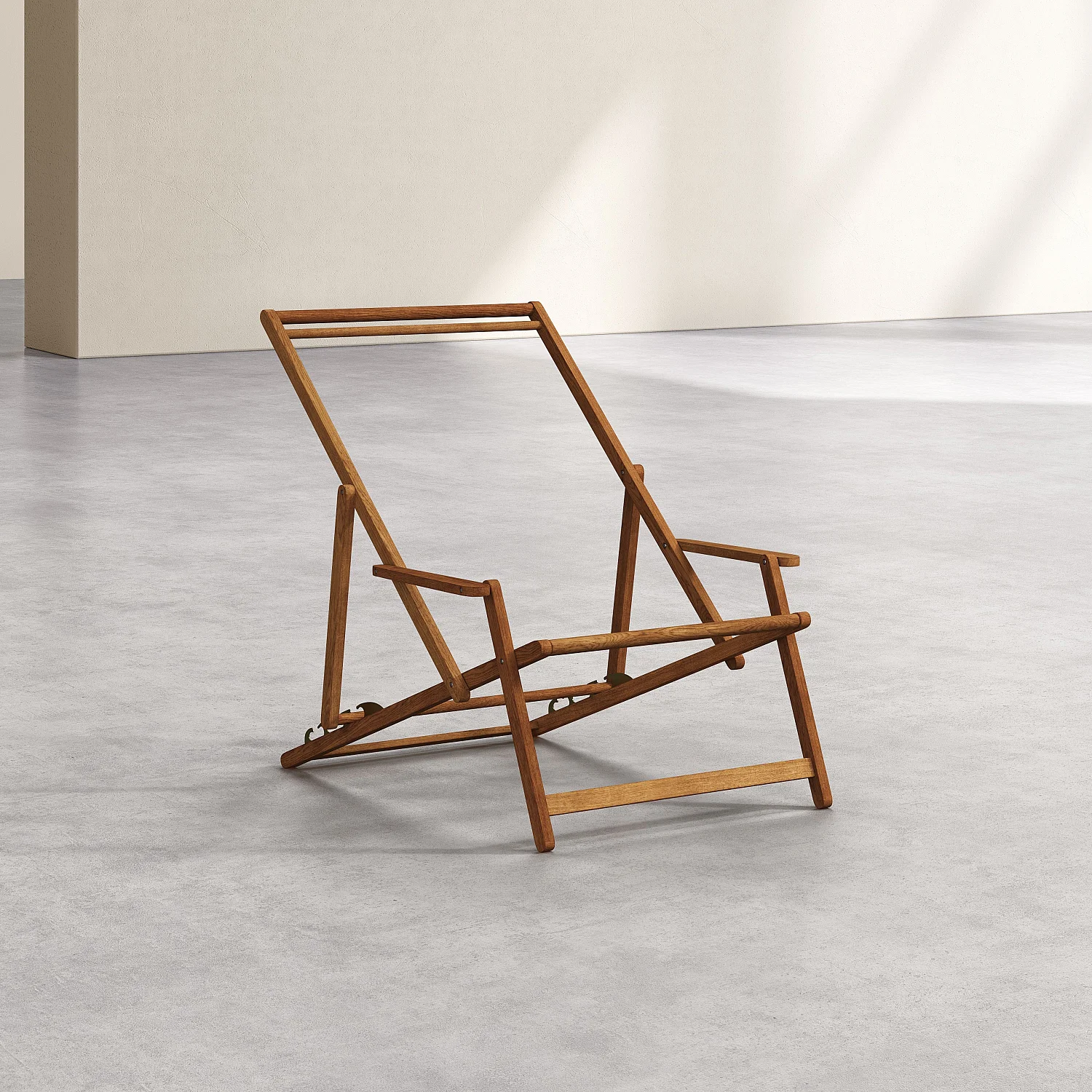 Estrutura de espreguiçadeira com braços de carvalho - 2