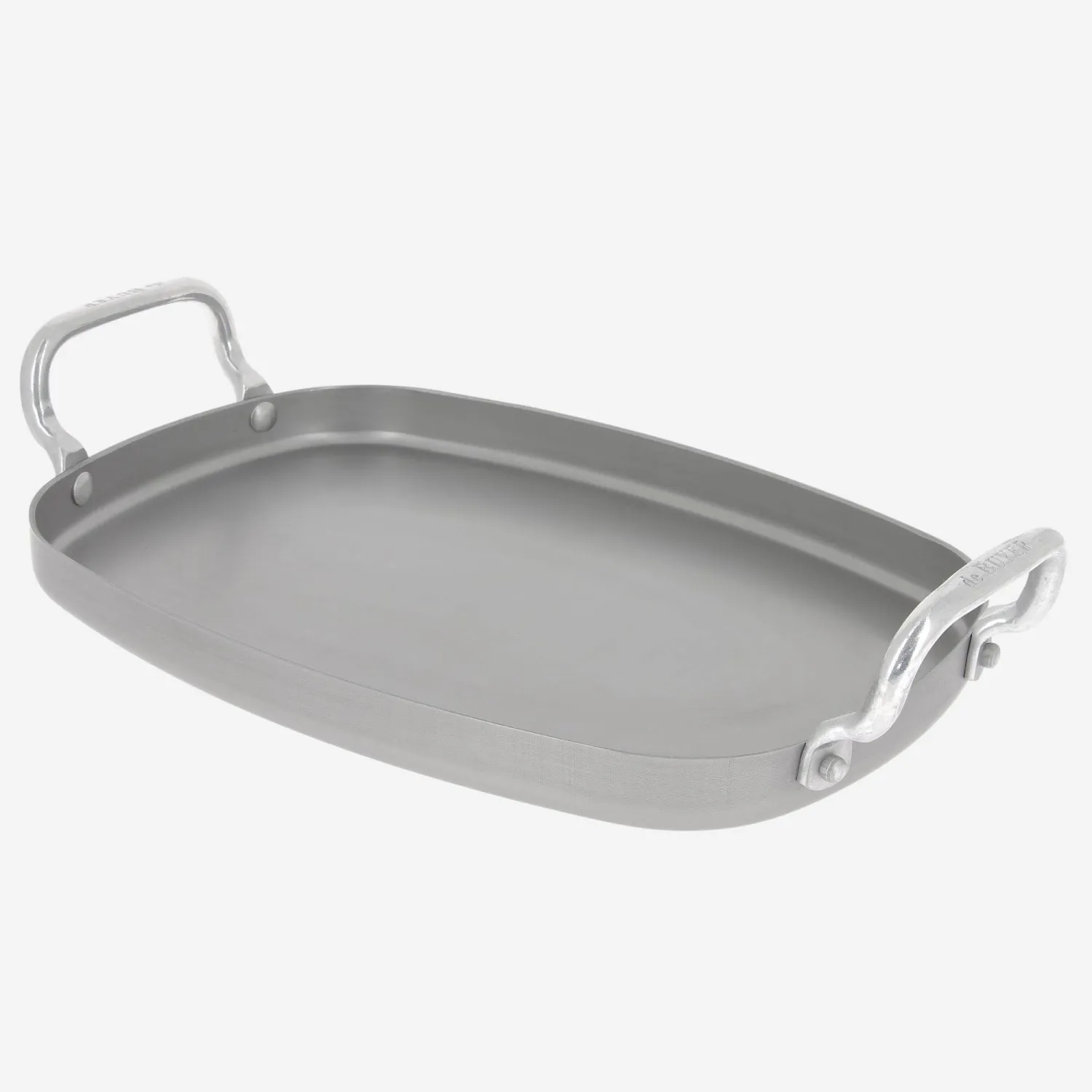 Plancha de cozinha lisa em chapa de aço mineral B - 38 x 26 cm