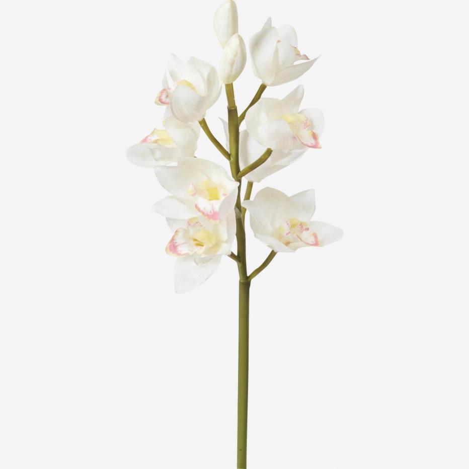 Orquídea Cymbidium artificial 62 cm branca