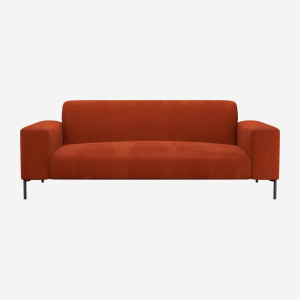 3-Sitzer-Sofa aus Velours - Orange