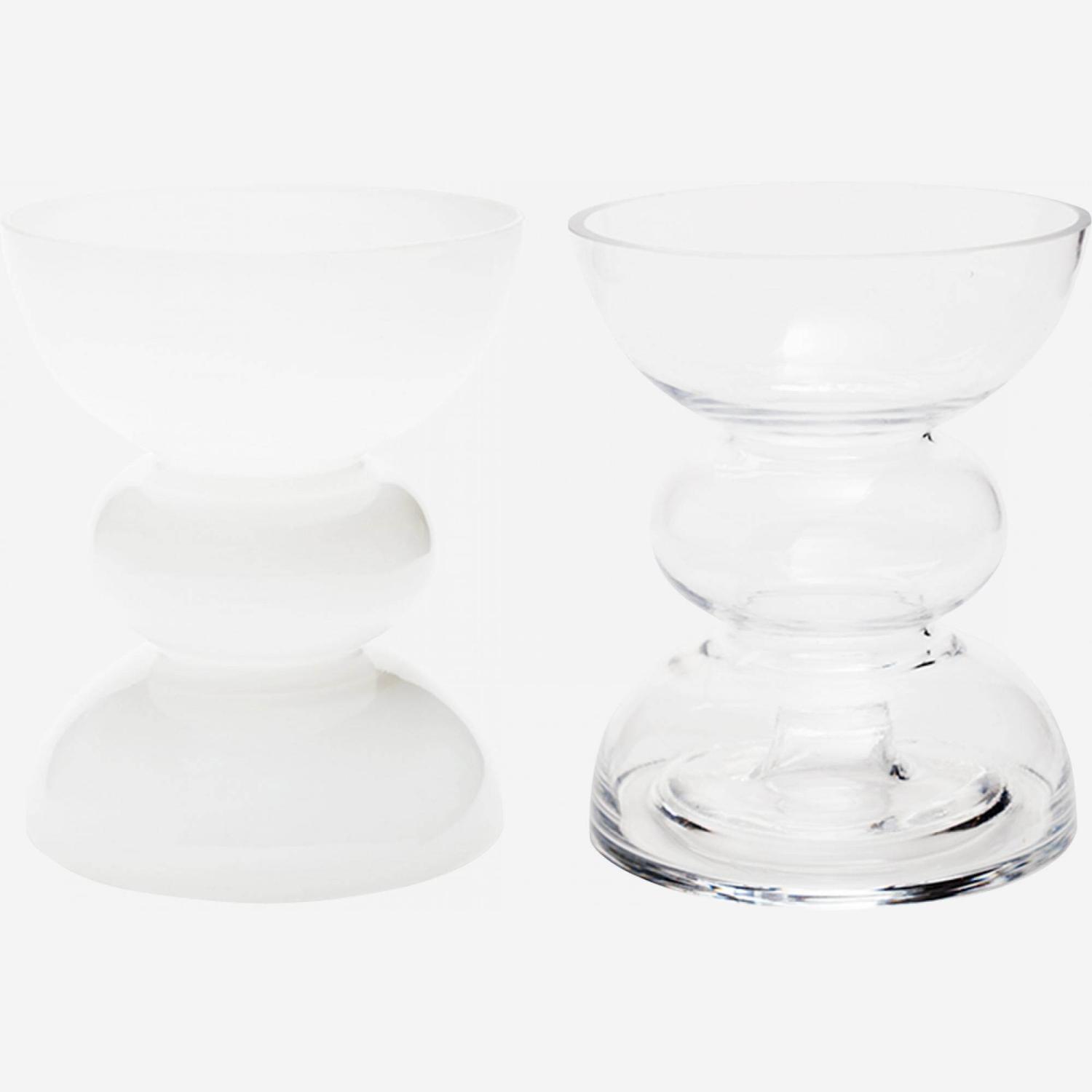 Bougeoir Colleen en verre (assortiment de 2 modèles)