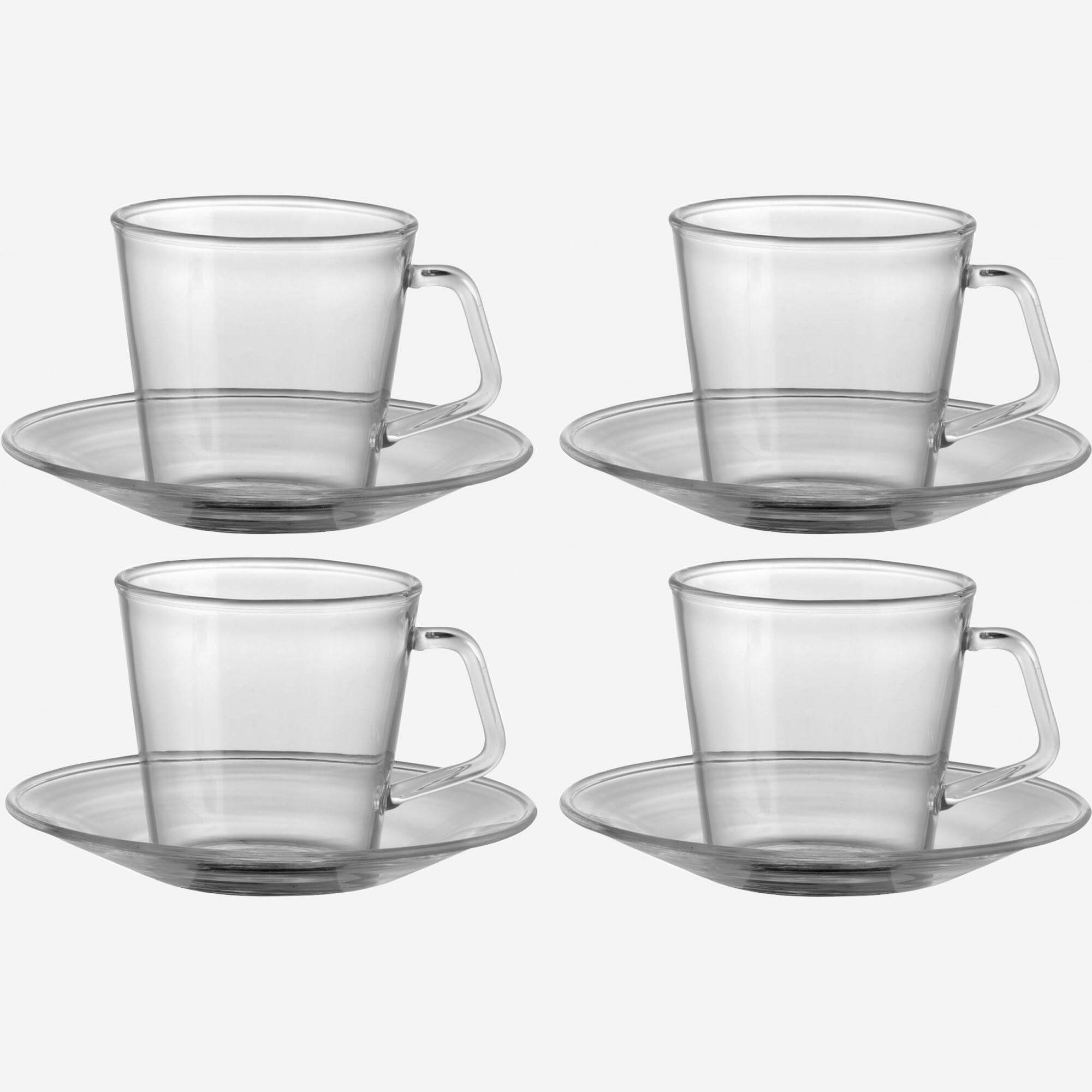 Conjunto de 4 chávenas de café expresso de vidro