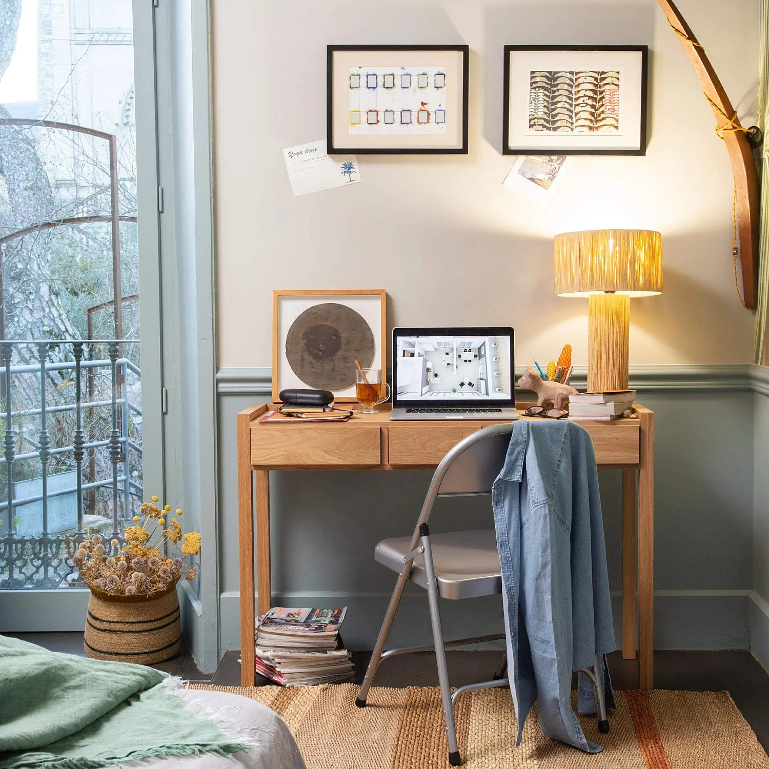 Lot de 4 chaises pliantes en acier laqué - Gris métallisé - 6