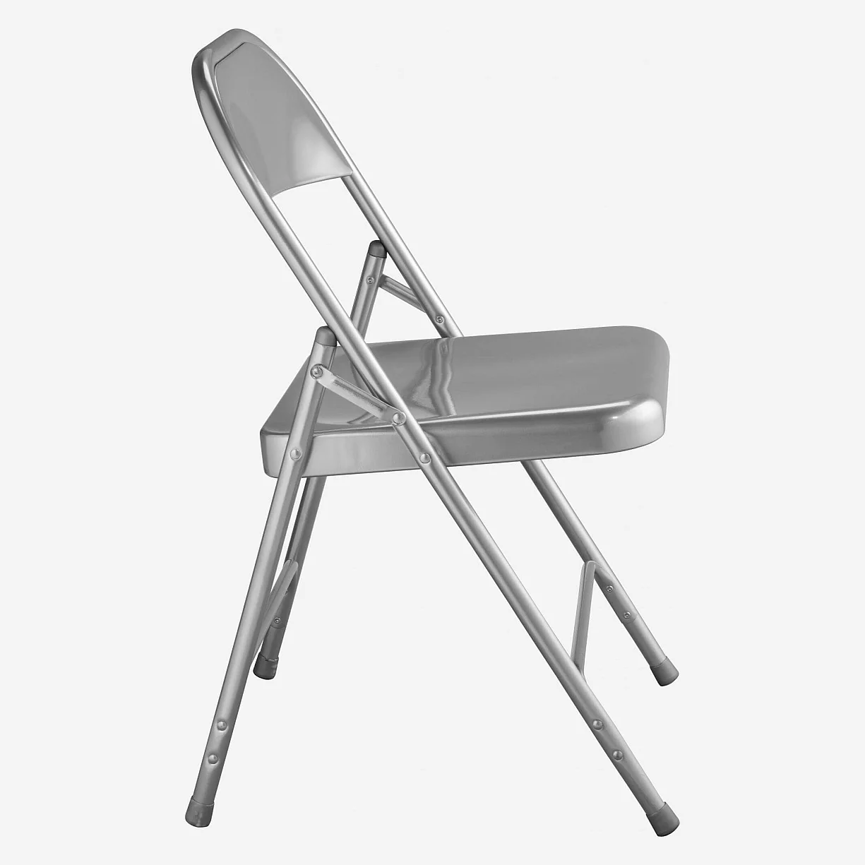 Lot de 4 chaises pliantes en acier laqué - Gris métallisé - 5