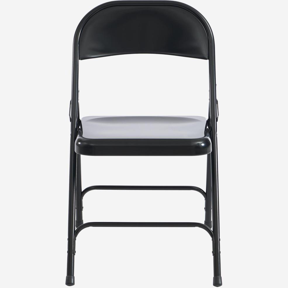 Lacquered steel black folding chair