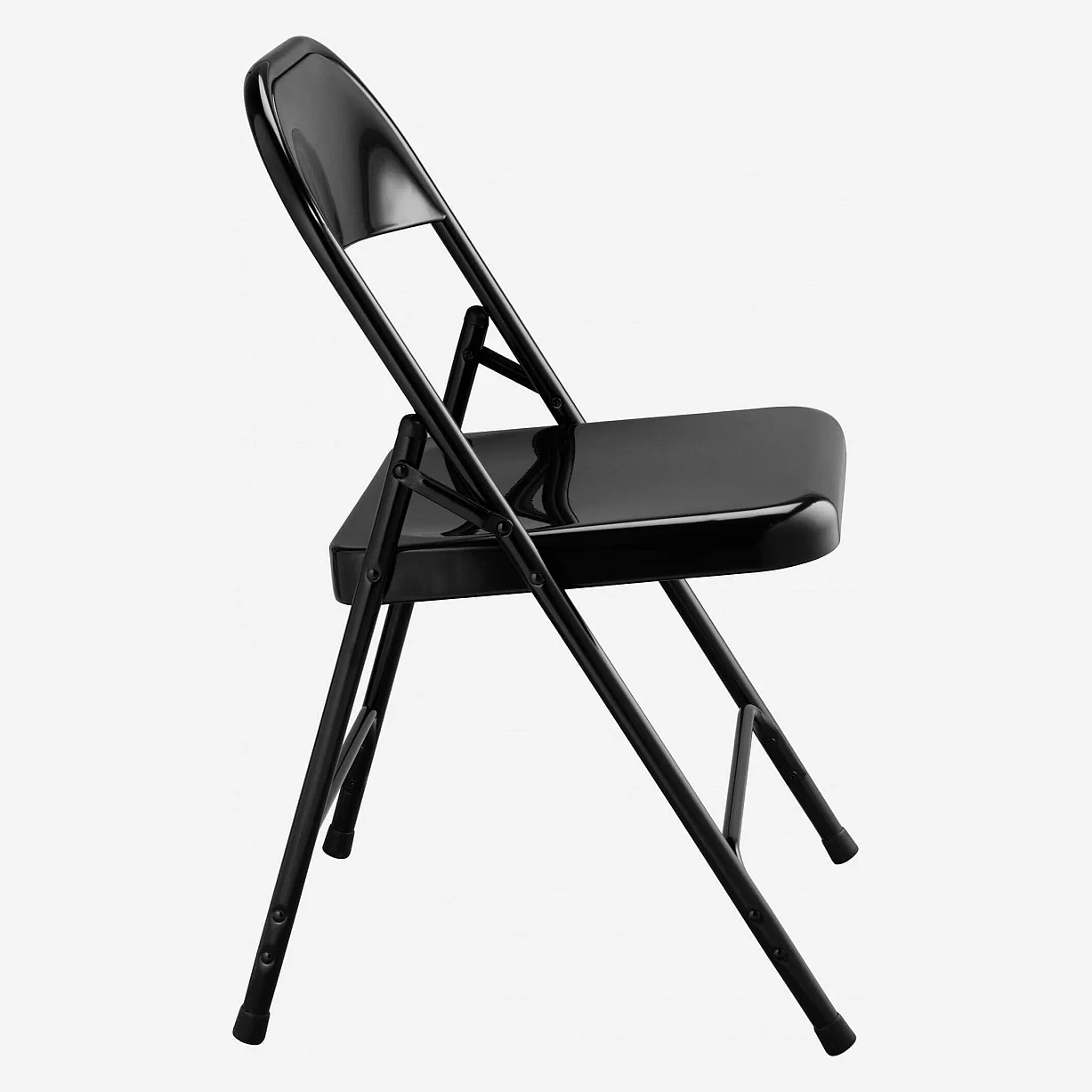 Lot de 4 chaises pliantes en acier laqué - Noir - 6