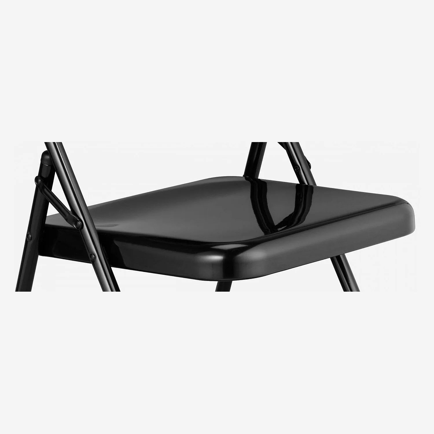 Lot de 4 chaises pliantes en acier laqué - Noir - 4