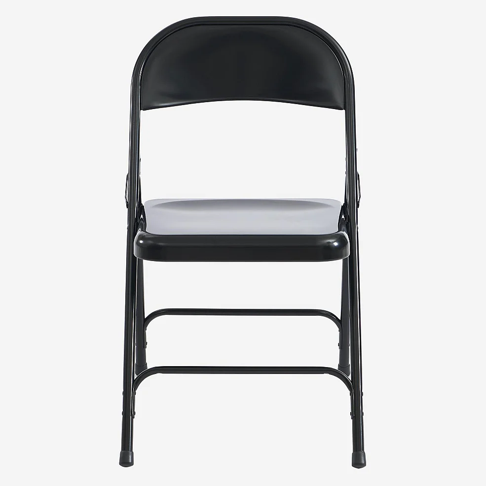 Lot de 4 chaises pliantes en acier laqué - Noir - 3