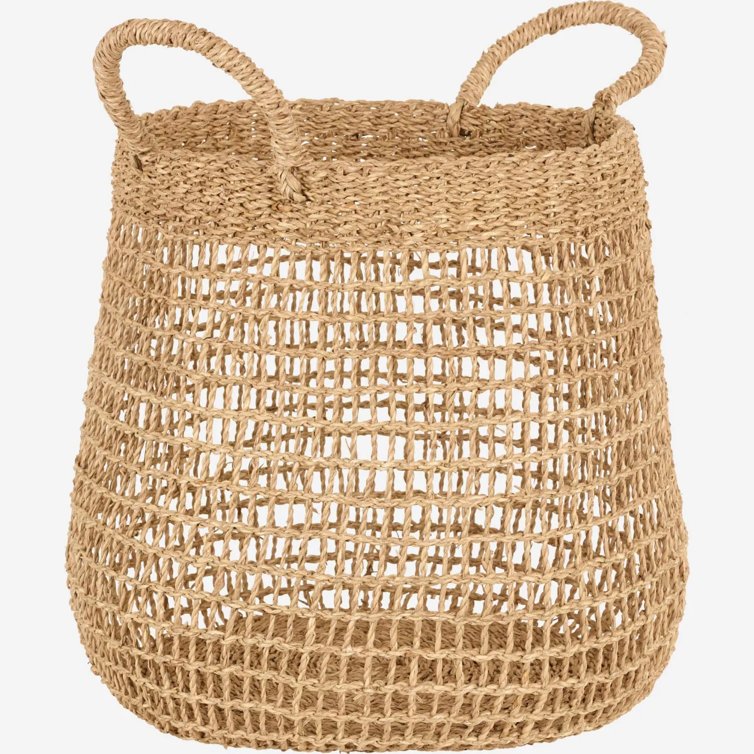 Panier en jonc de mer avec poignées - Taille M - Naturel