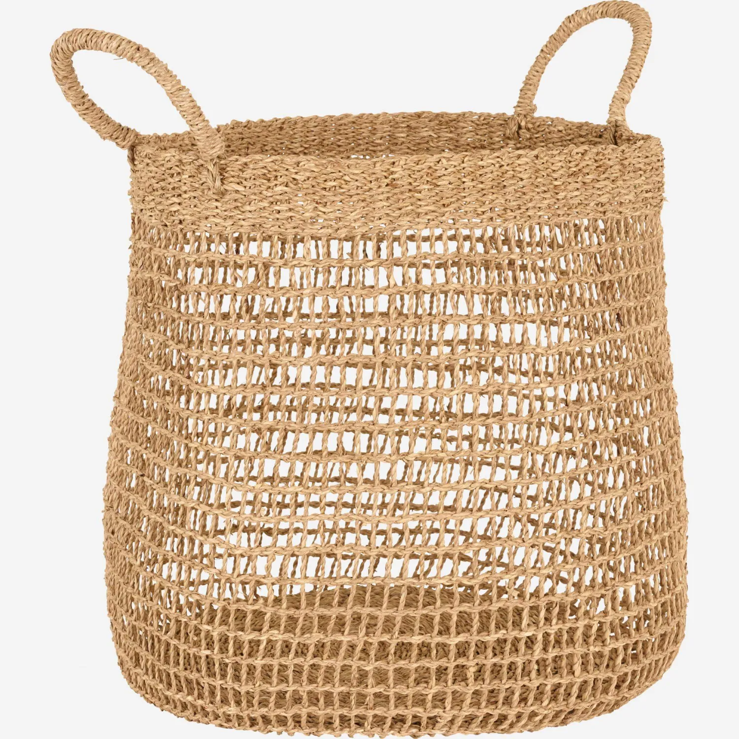 Panier en jonc de mer avec poignées - Taille L - Naturel