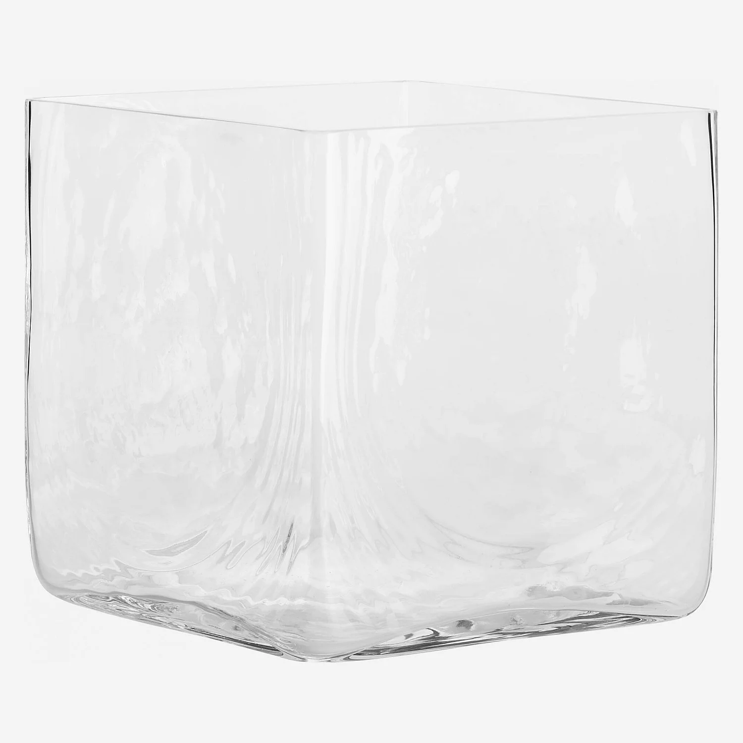 Vaas vierkant van glas - 22 cm - Transparant - 2