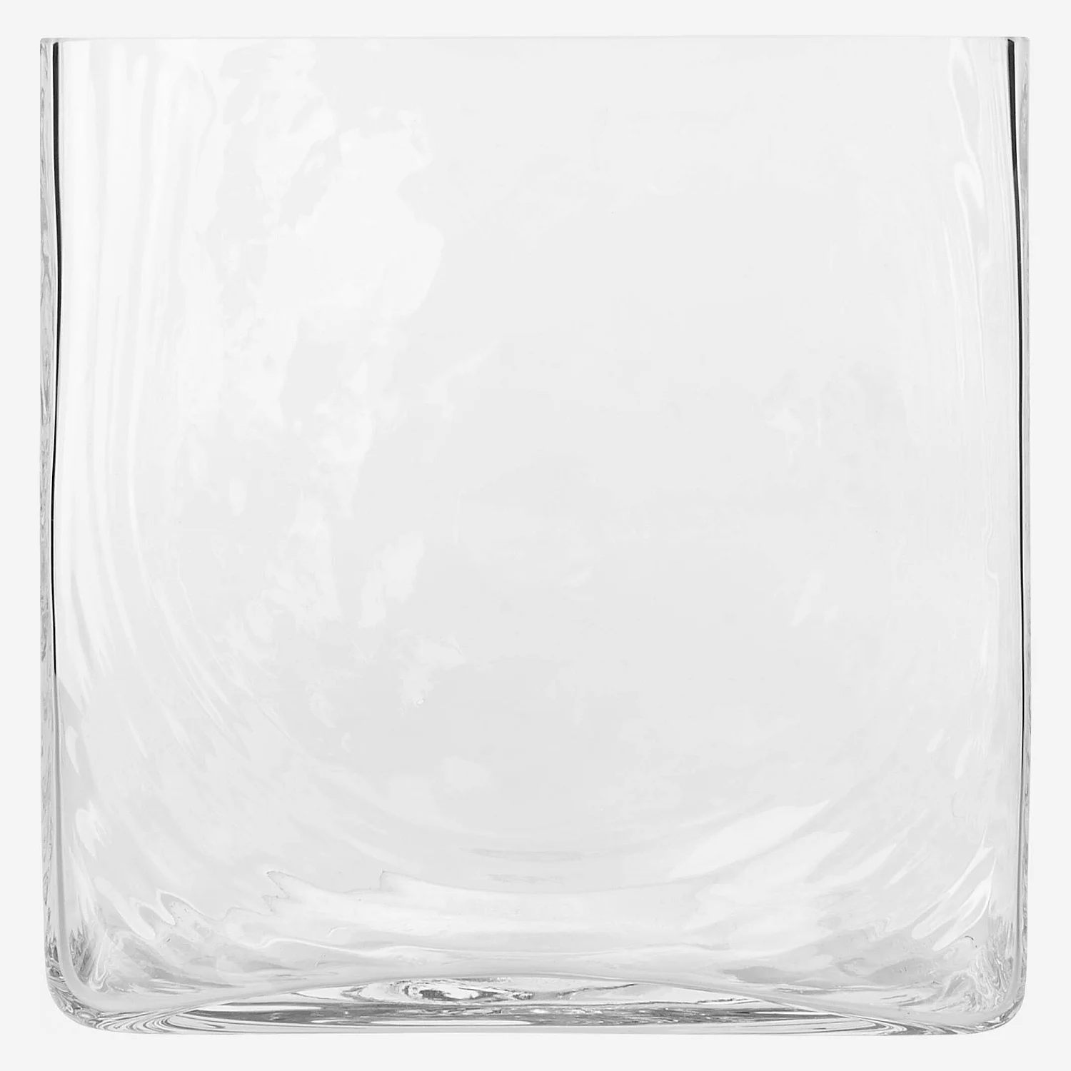 Vaas vierkant van glas - 22 cm - Transparant - 3