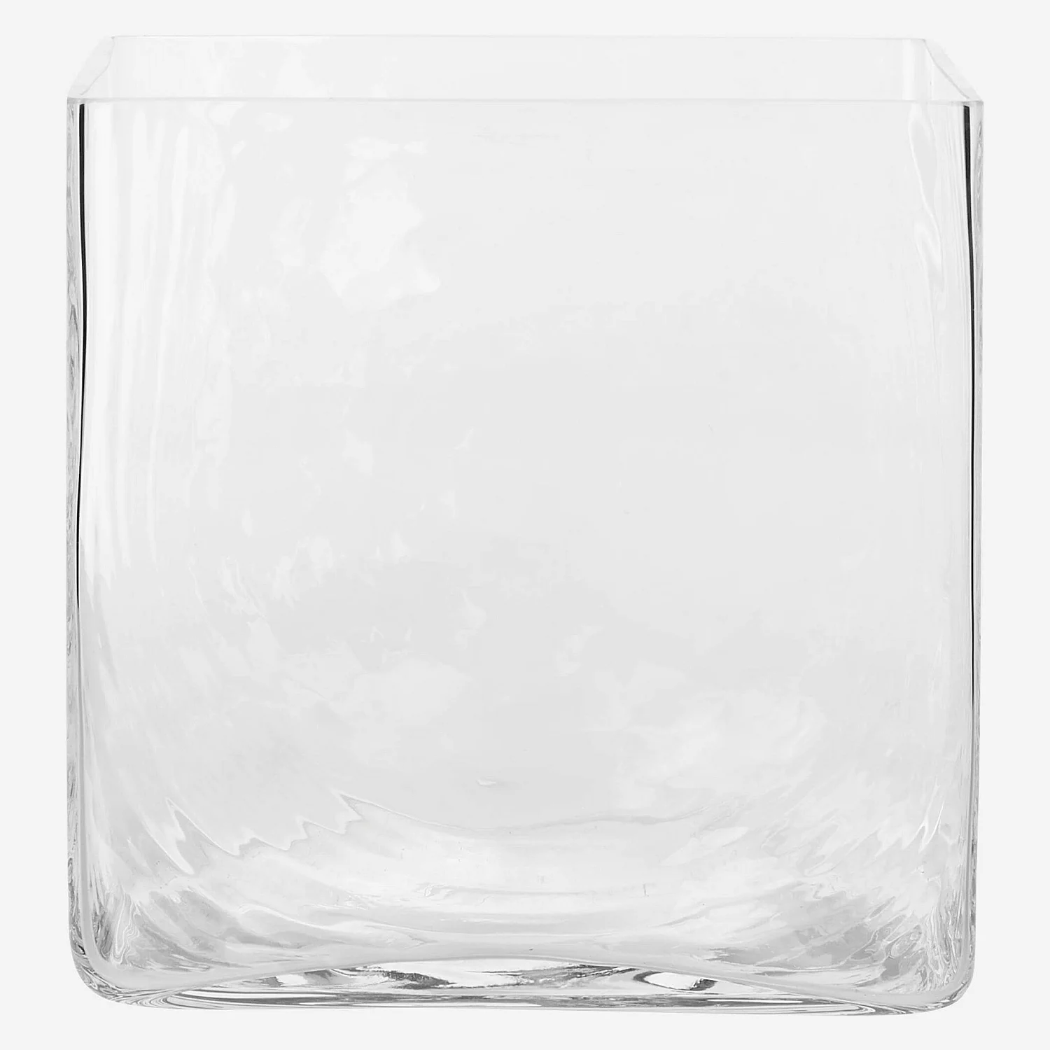 Vaas vierkant van glas - 22 cm - Transparant - 1