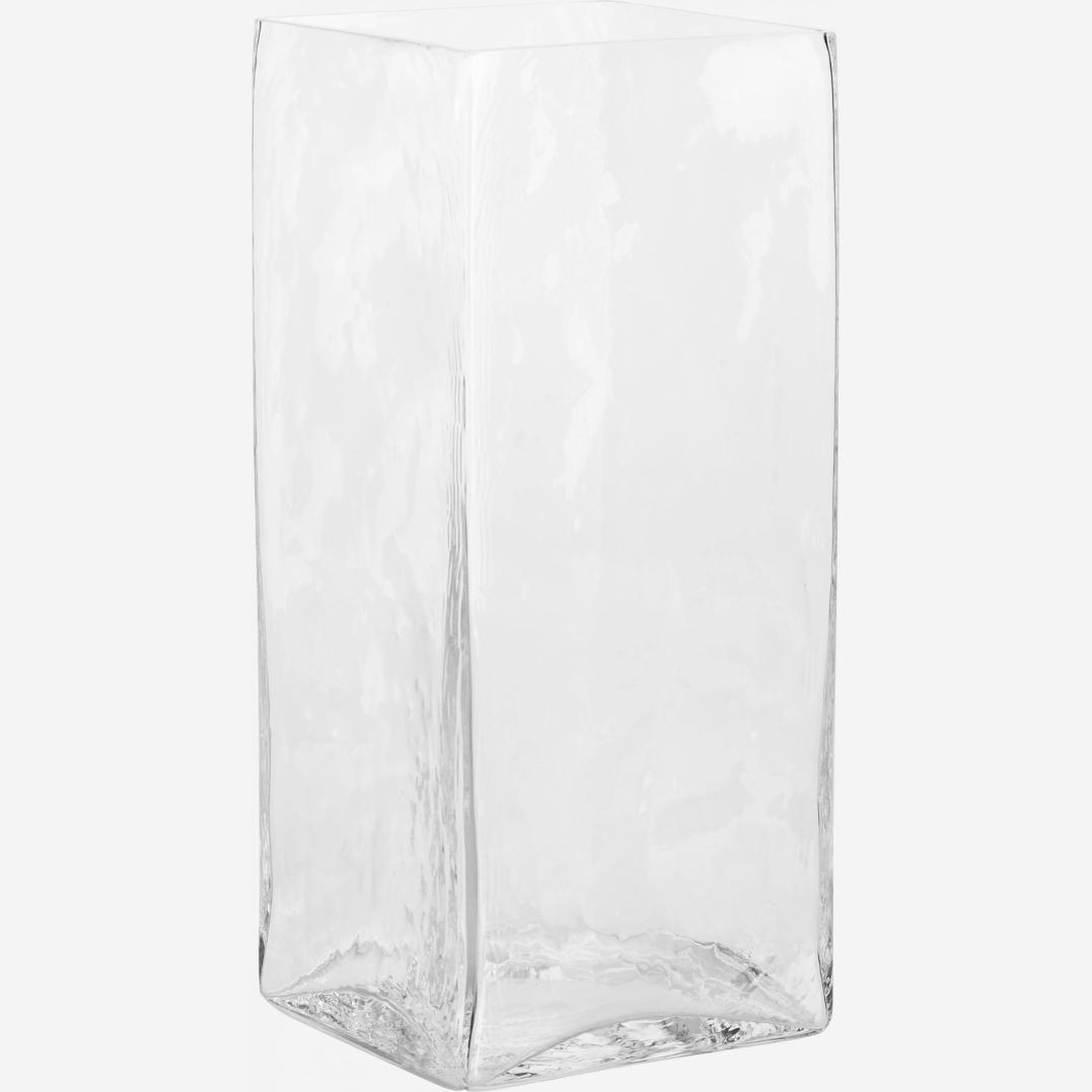 Vaso rettangolare in vetro - 35 cm - Trasparente