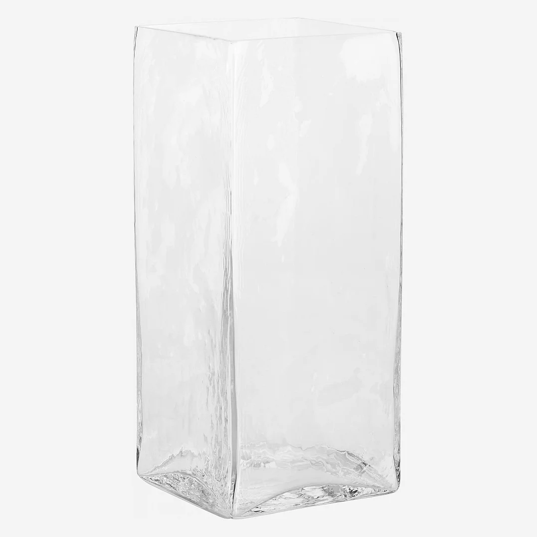 Jarro retangular de vidro - 35 cm - Transparente - 2