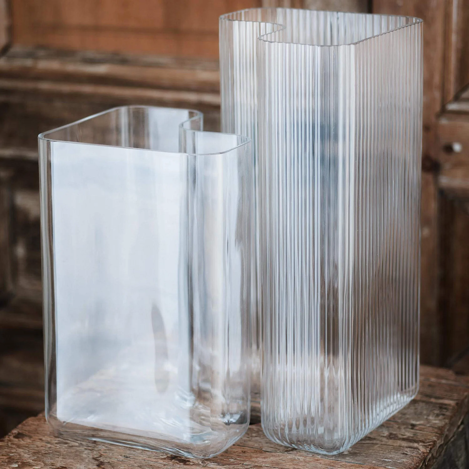 Vase aus Glas - 30 cm - transparent - 1