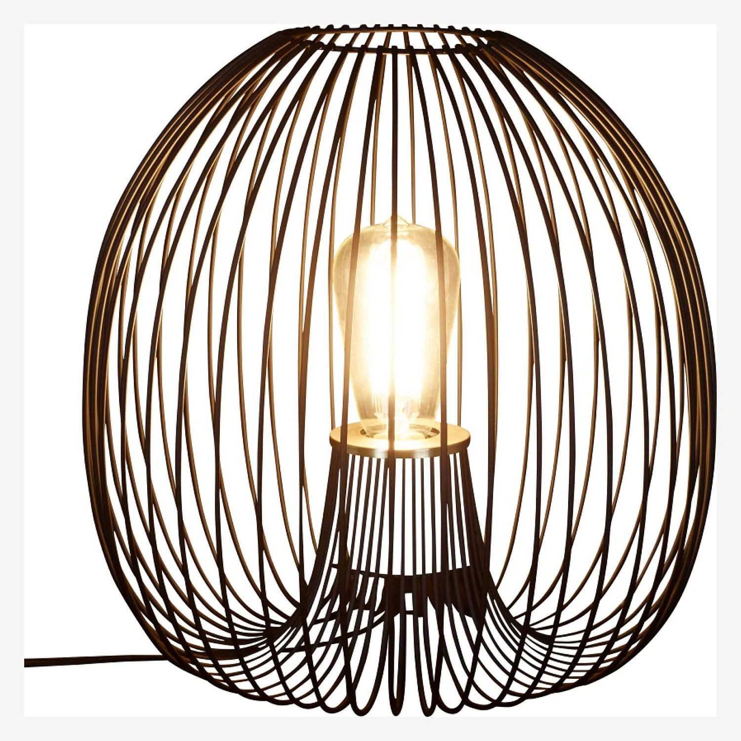 Lampe de table en métal - 32 cm - Noir - 3