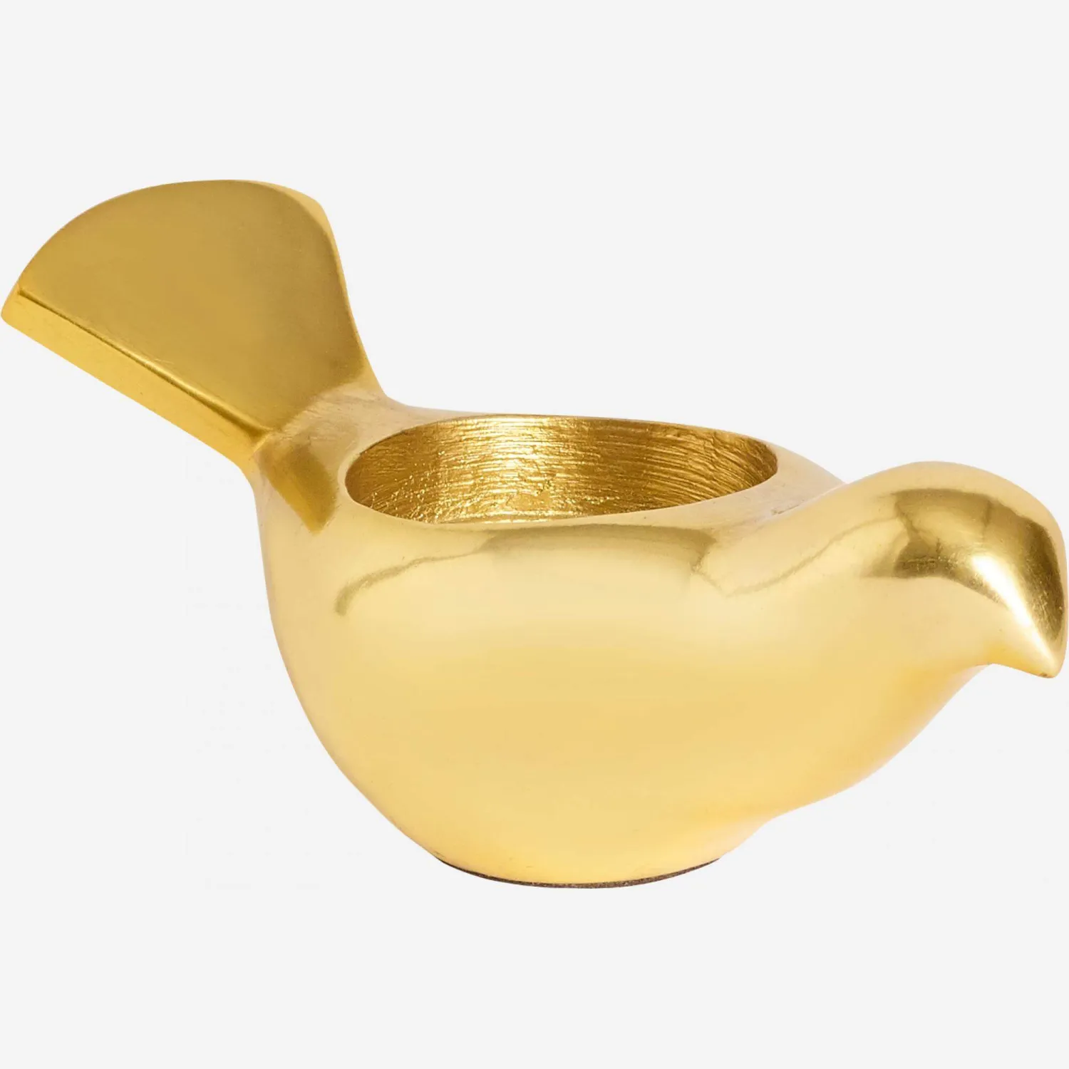 Bougeoir oiseau en métal - Doré