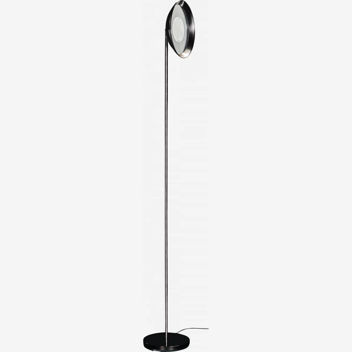 Candeeiro de pé LED de aço escovado - Altura 180 cm - Prata fumada