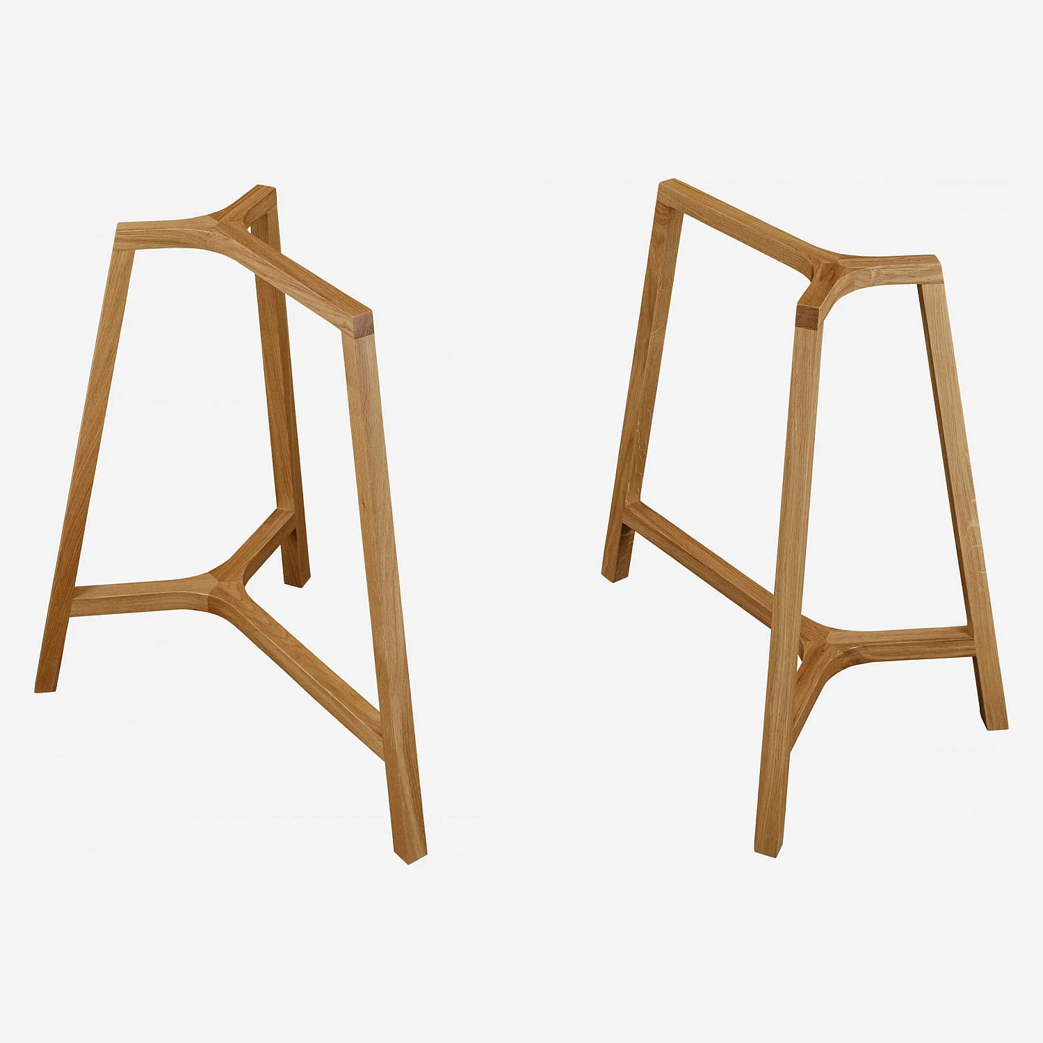 Tischböcke aus massiver, lackierter Eiche - 4