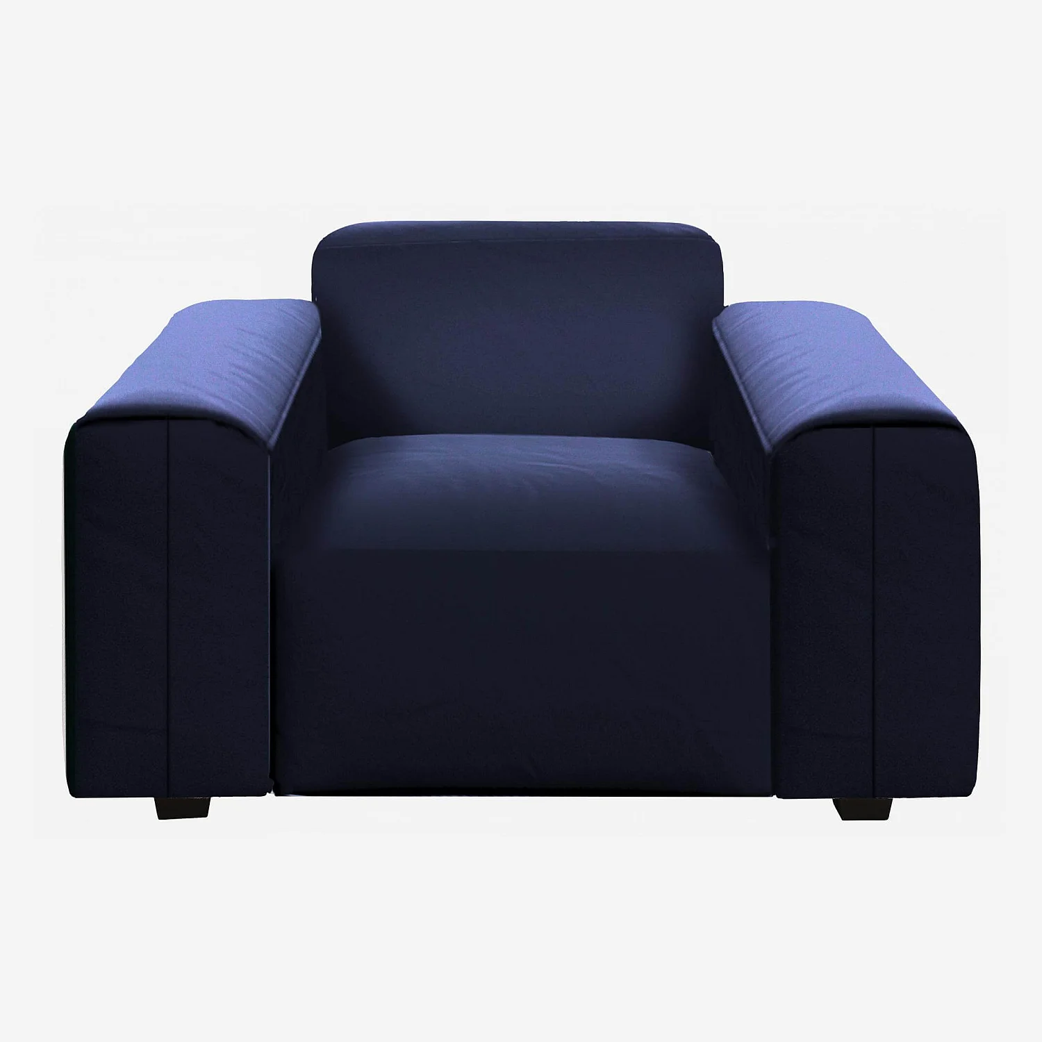 Fauteuil en velours - Bleu encre - 1
