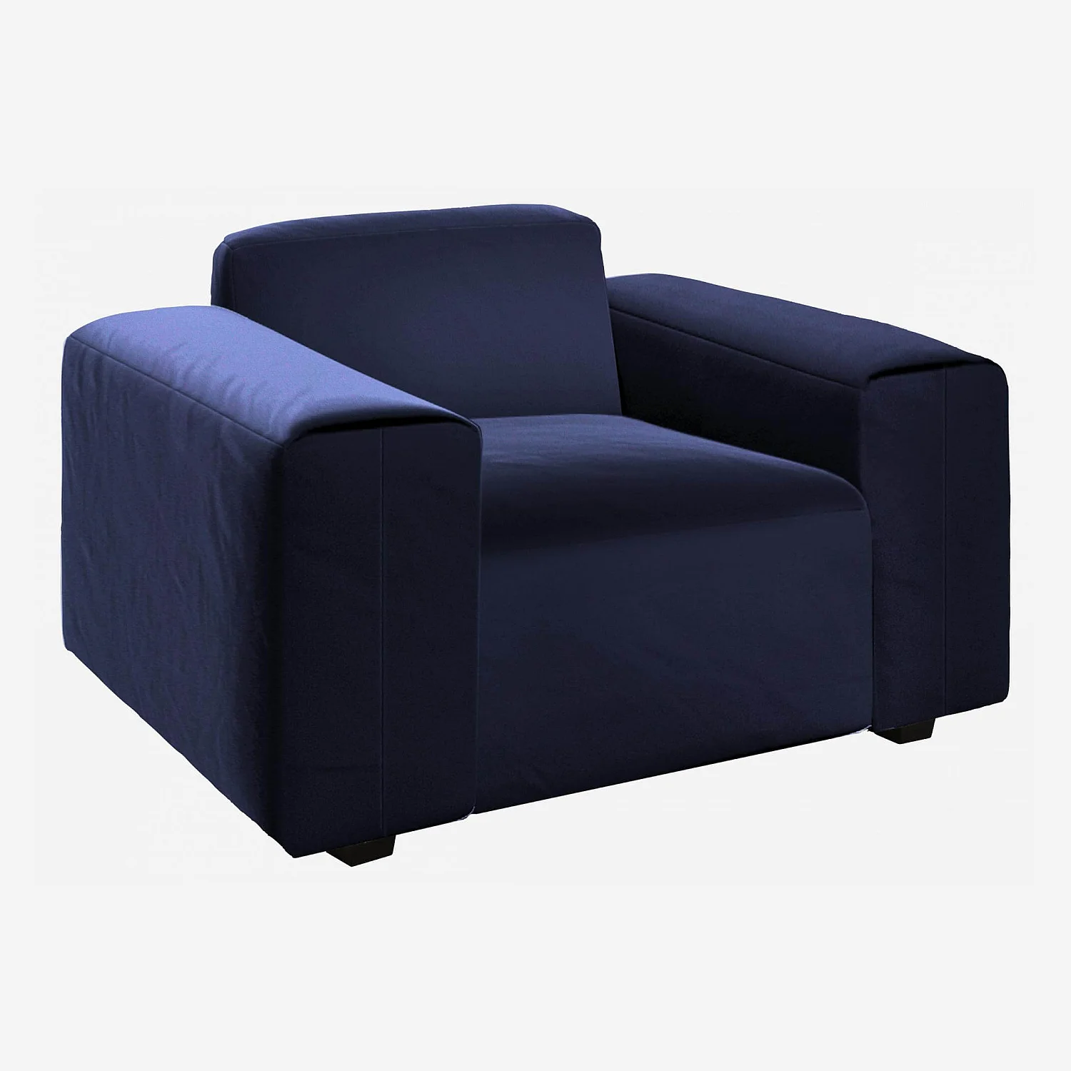 Fauteuil en velours - Bleu encre - 2