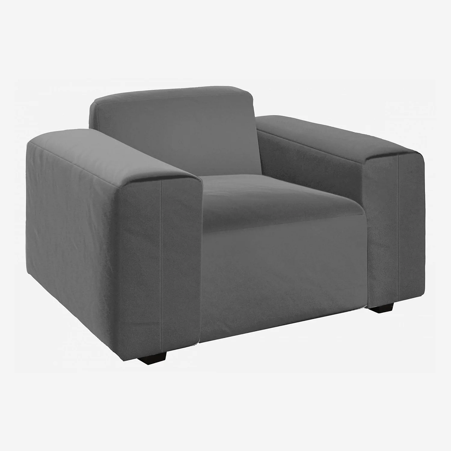 Fauteuil en velours - Gris ardoise - 2