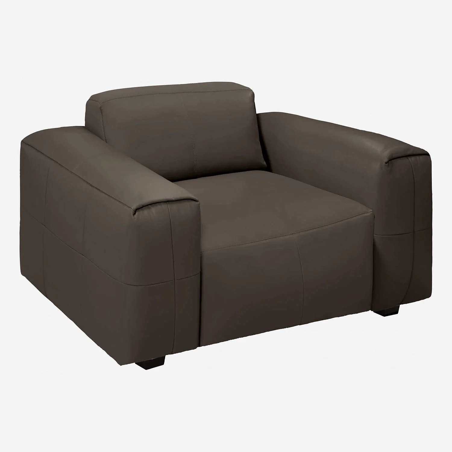 Fauteuil en cuir Savoy - Marron tonka - 2