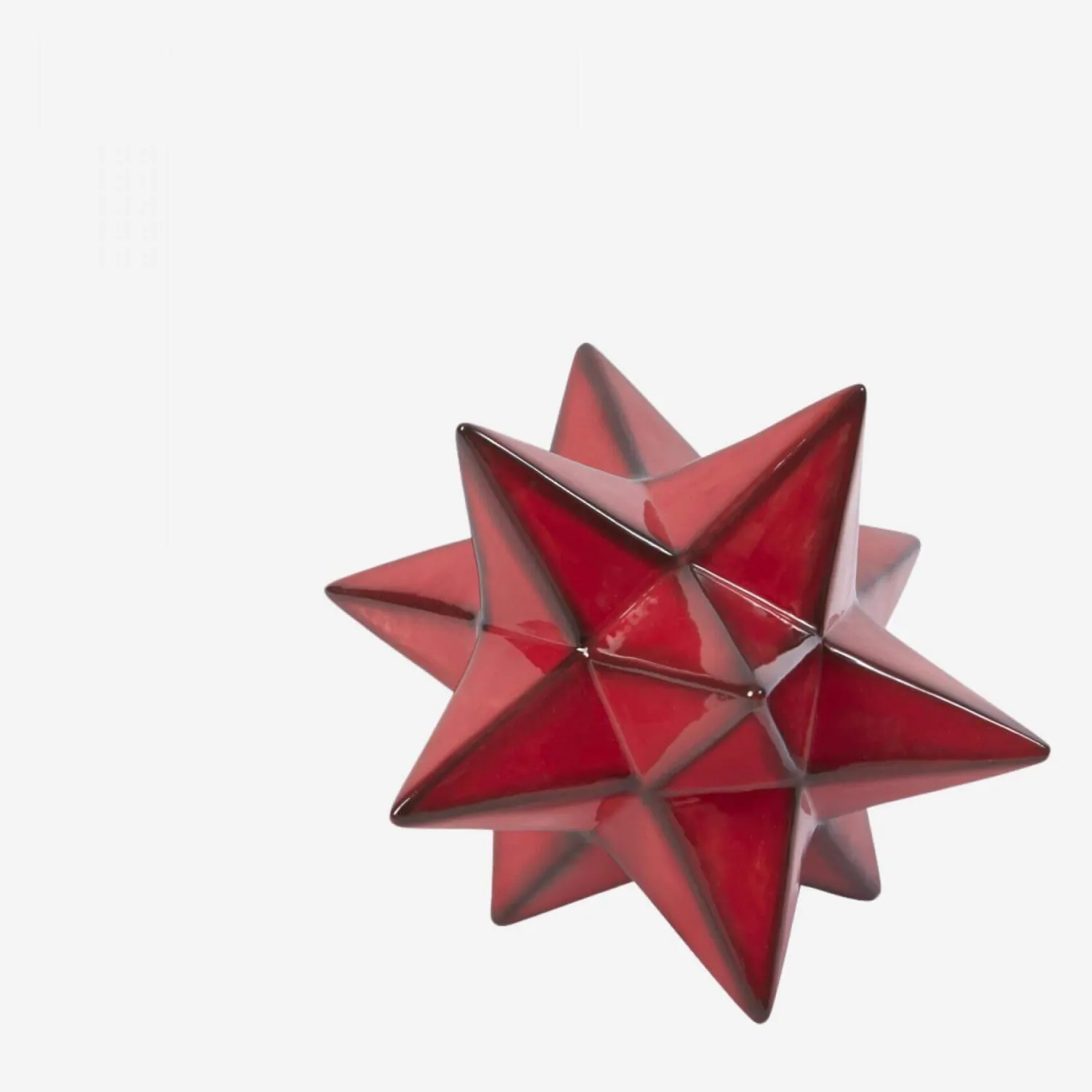 Etoile de Noël à poser 13.5cm en céramique rouge