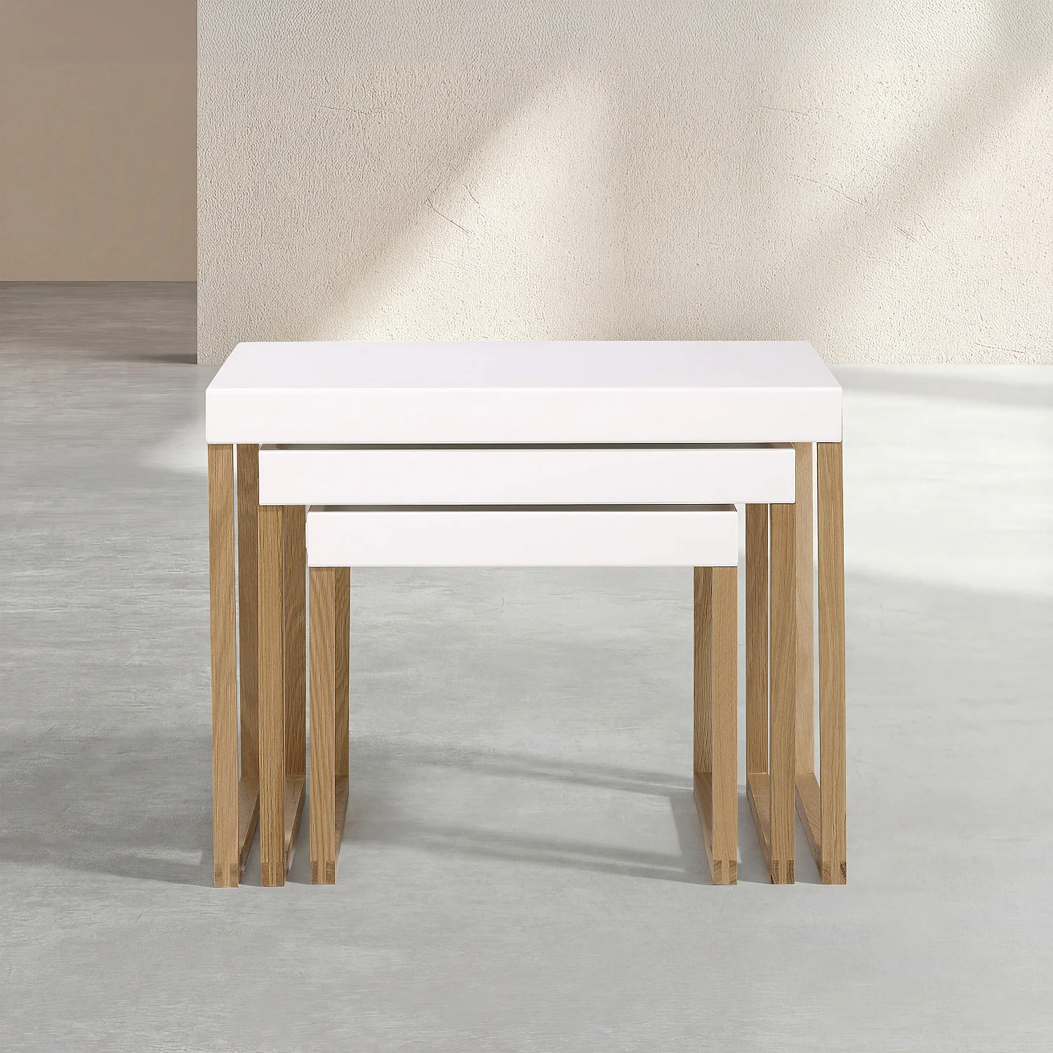 Uitschuiftafels van gelakt staal - Wit - 2