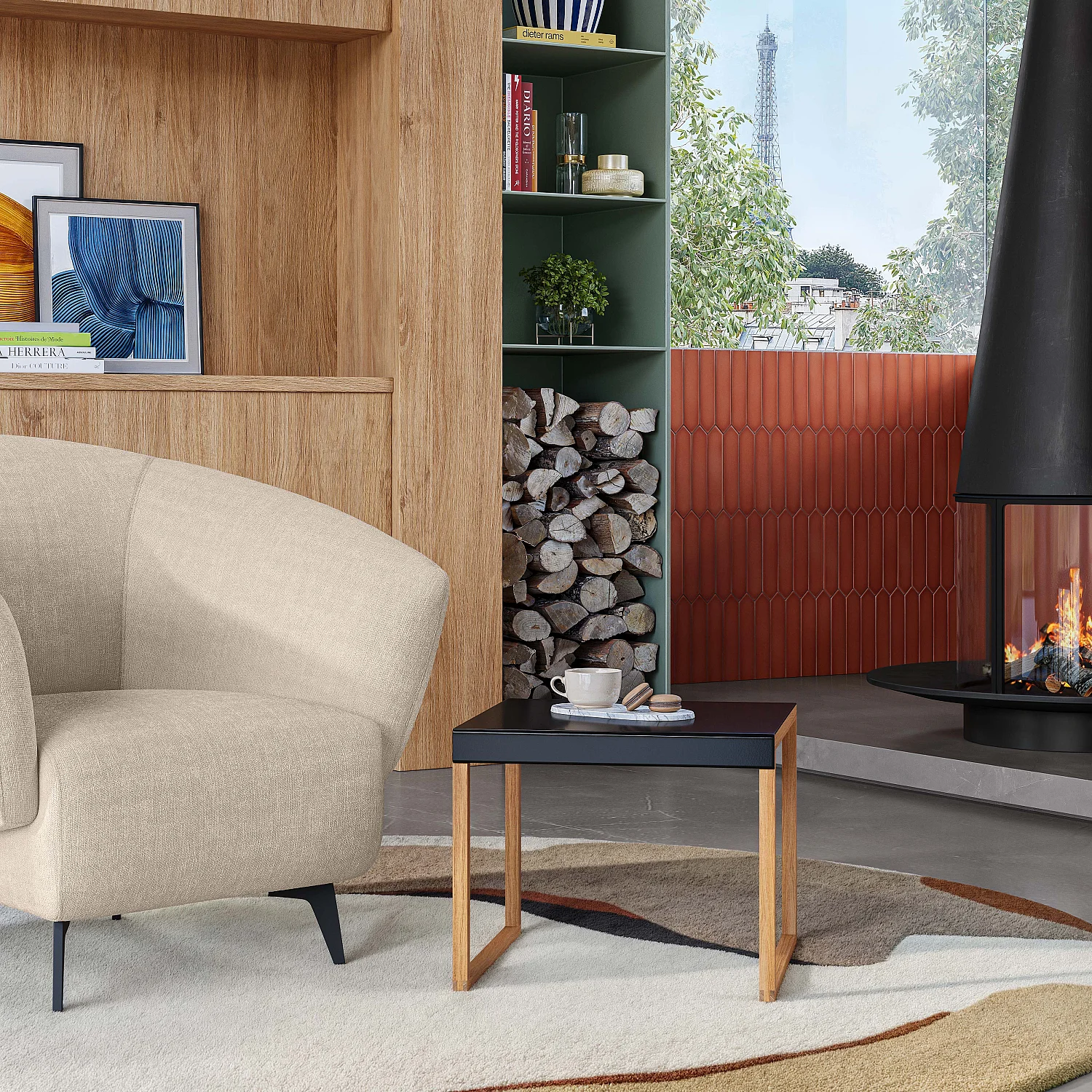 Table d'appoint en acier laqué - Noir - Design by Elling Ekornes & Trine Haddal - 1