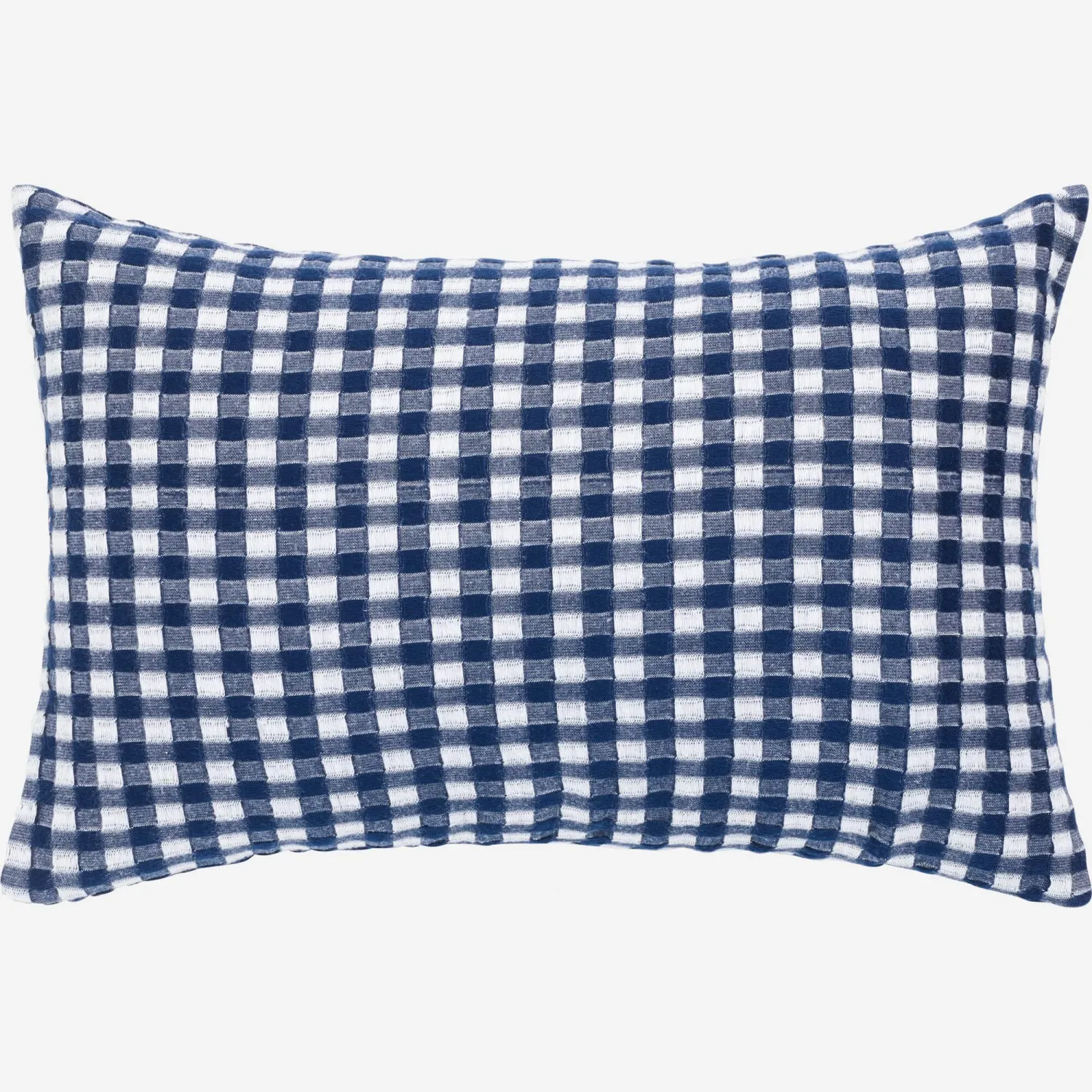 Coussin nid d'abeille en coton - 30 x 50 cm - Bleu
