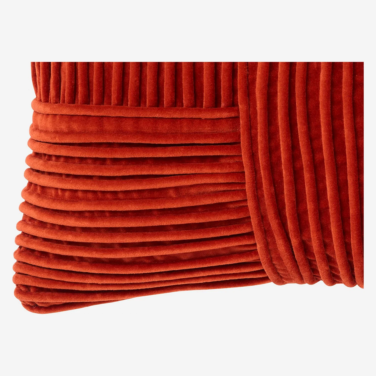 Coussin en velours de coton cordé - 35 x 50 cm - Rouille - 4