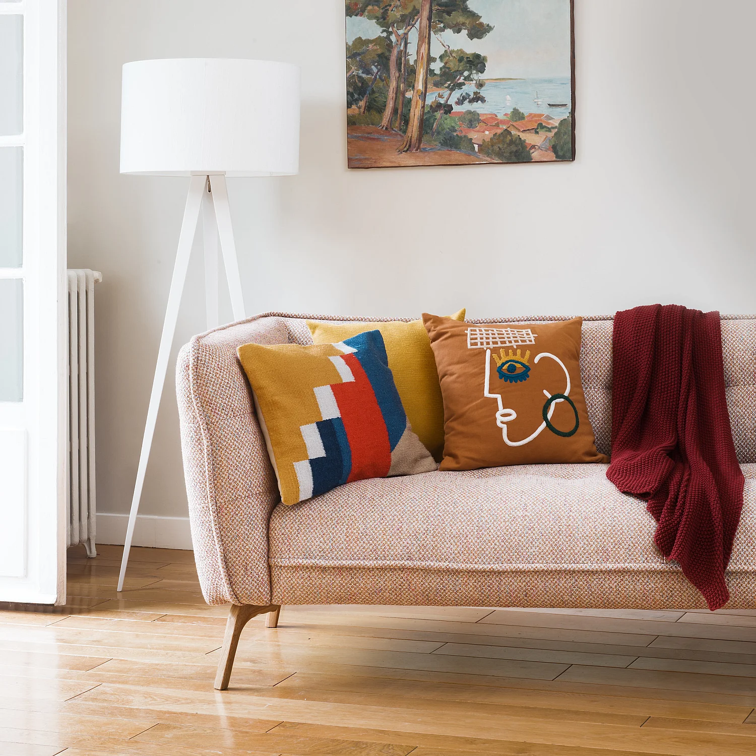 Plaid gebreid van katoen - 130 x 170 cm - Roest - 6