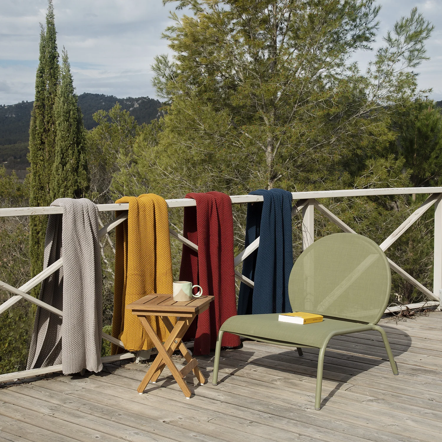 Plaid gebreid van katoen - 130 x 170 cm - Roest - 1