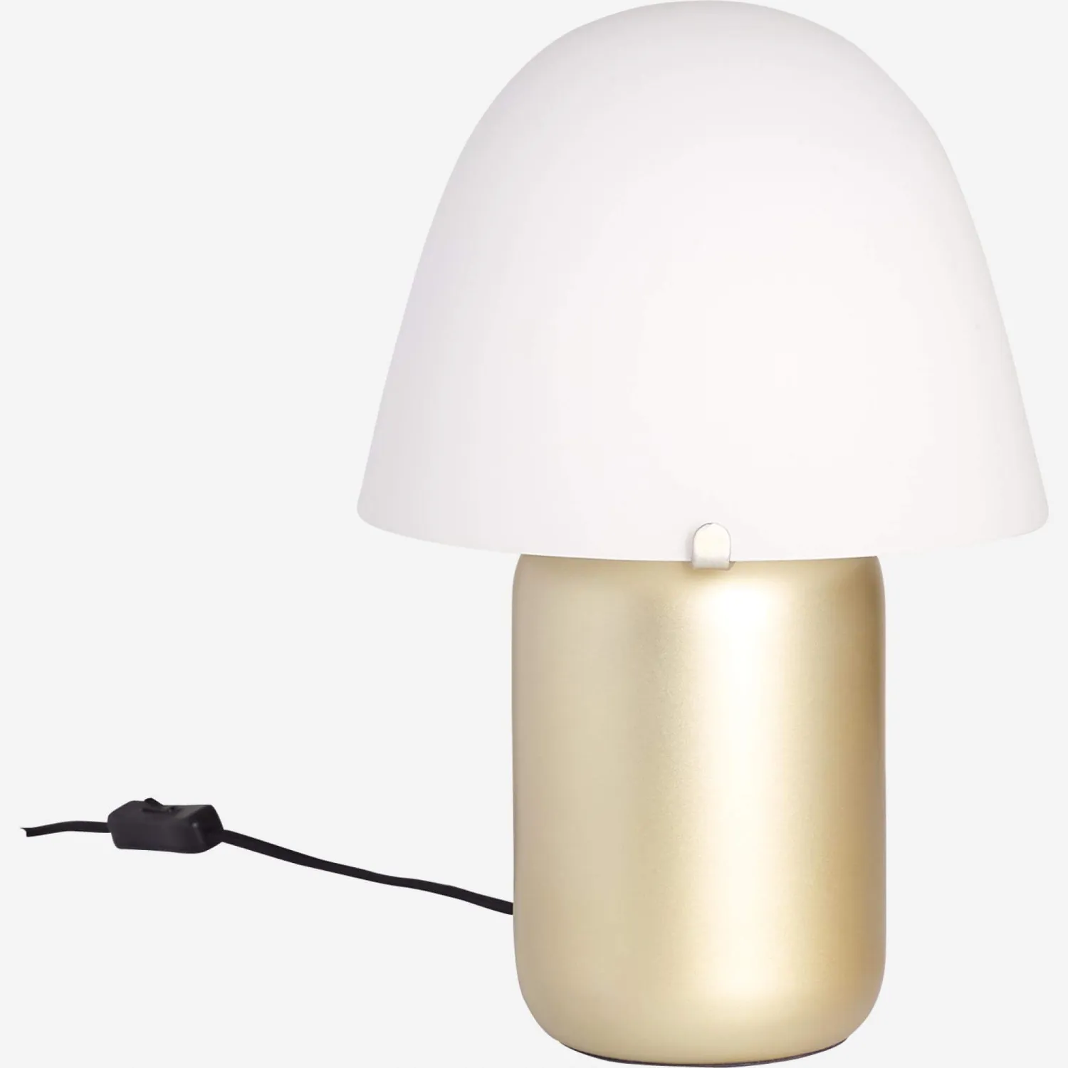 Lampe de table en verre givré et métal - D23cm x H30cm - Doré