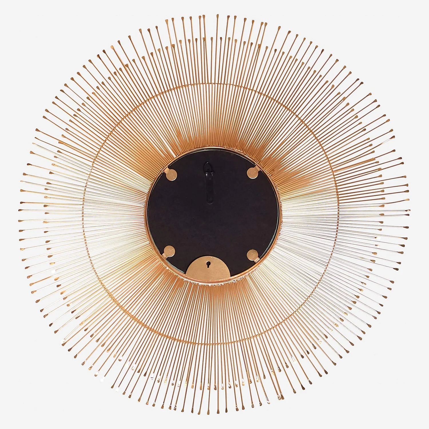 Espelho redondo de ferro - 90 cm - Dourado - 5