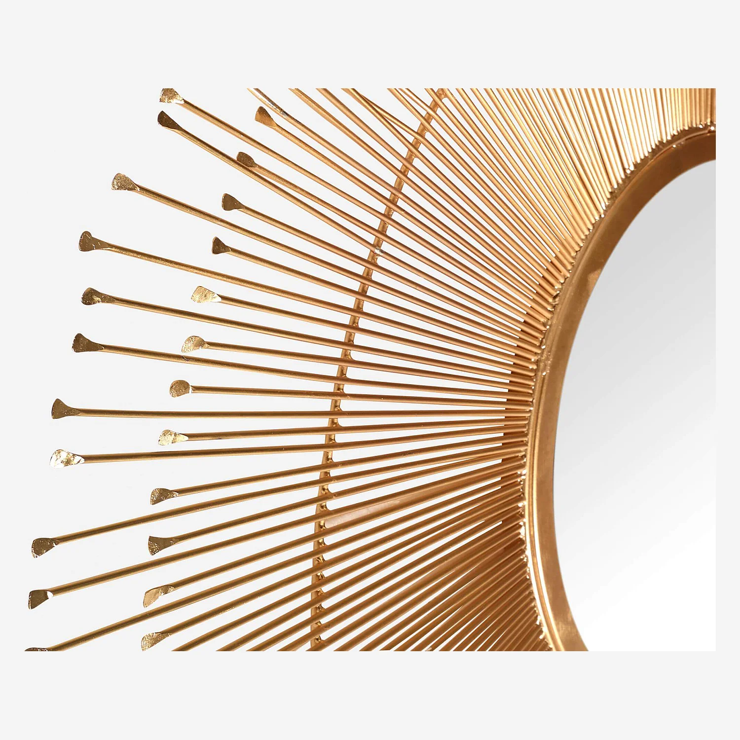 Espelho redondo de ferro - 90 cm - Dourado - 3