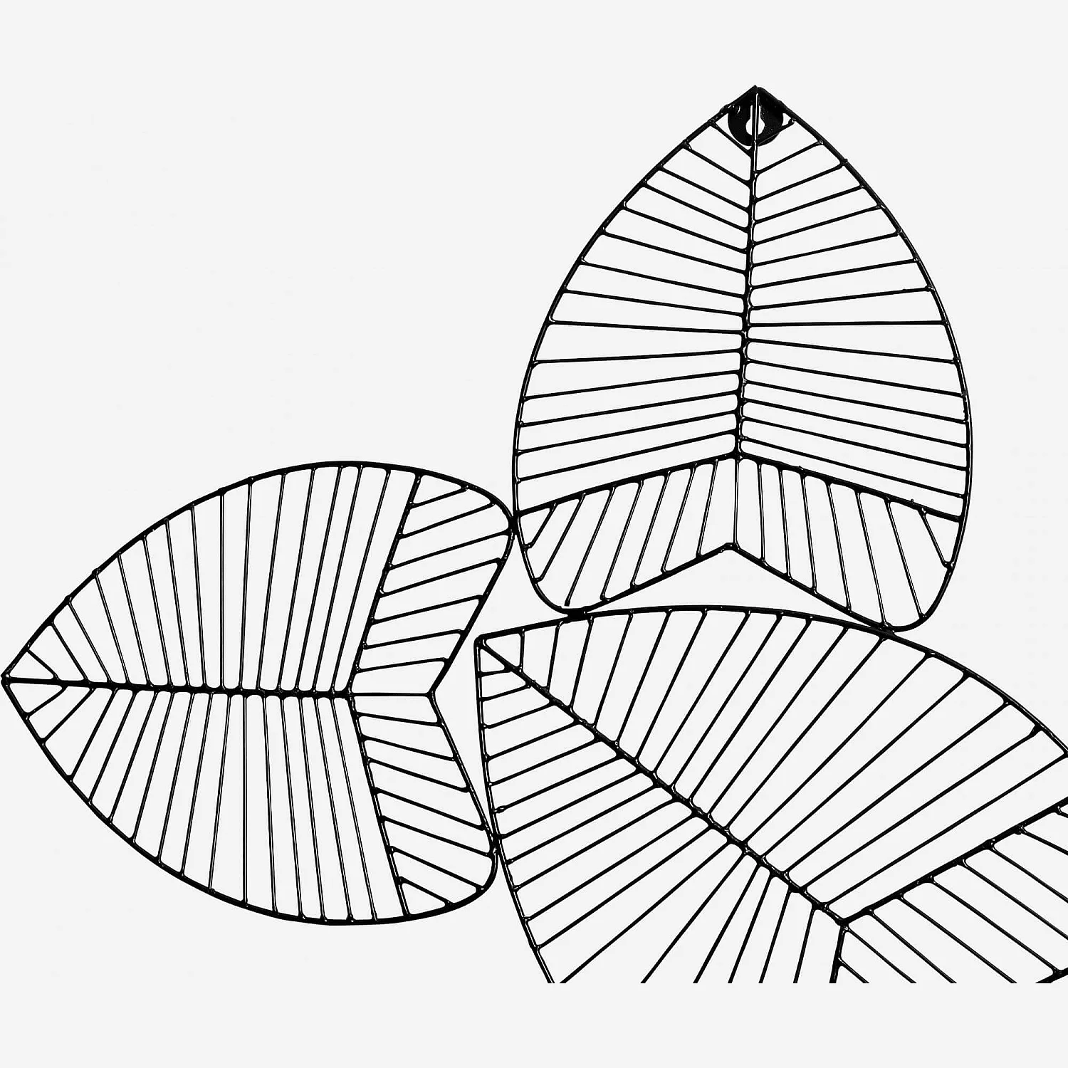 Muurdecoratie metalen gebladerte - Zwart - 2