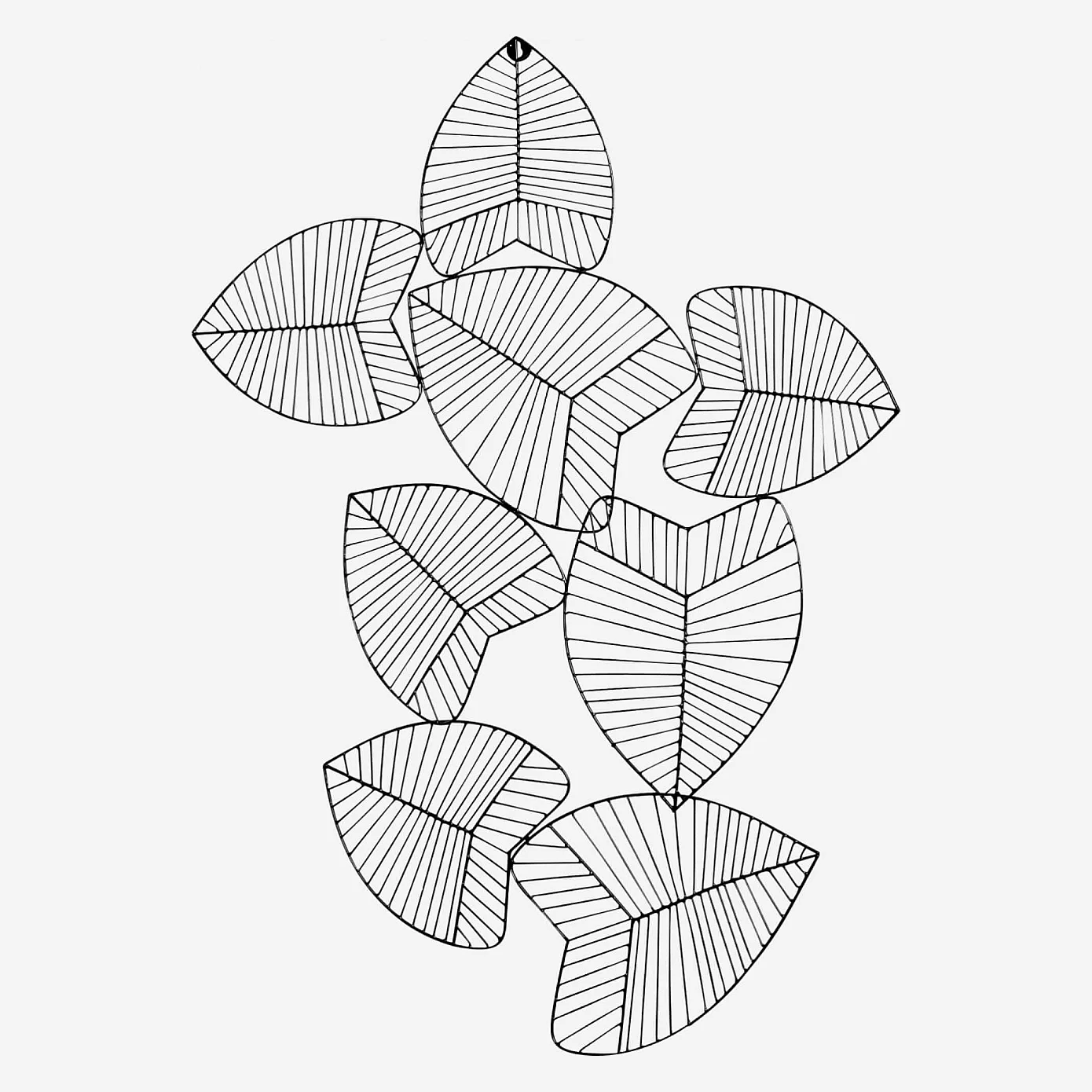 Muurdecoratie metalen gebladerte - Zwart - 1