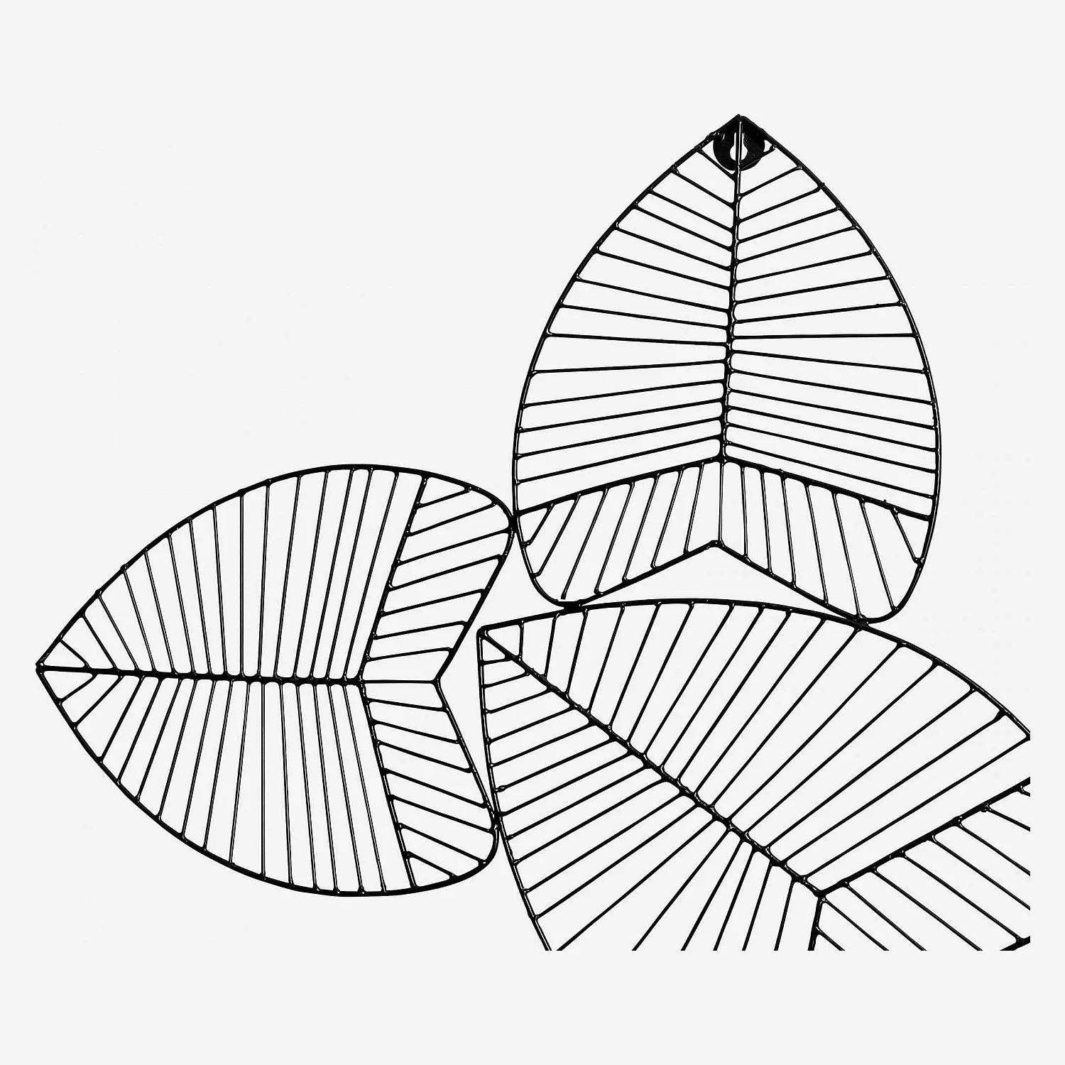 Muurdecoratie metalen gebladerte - Zwart - 2