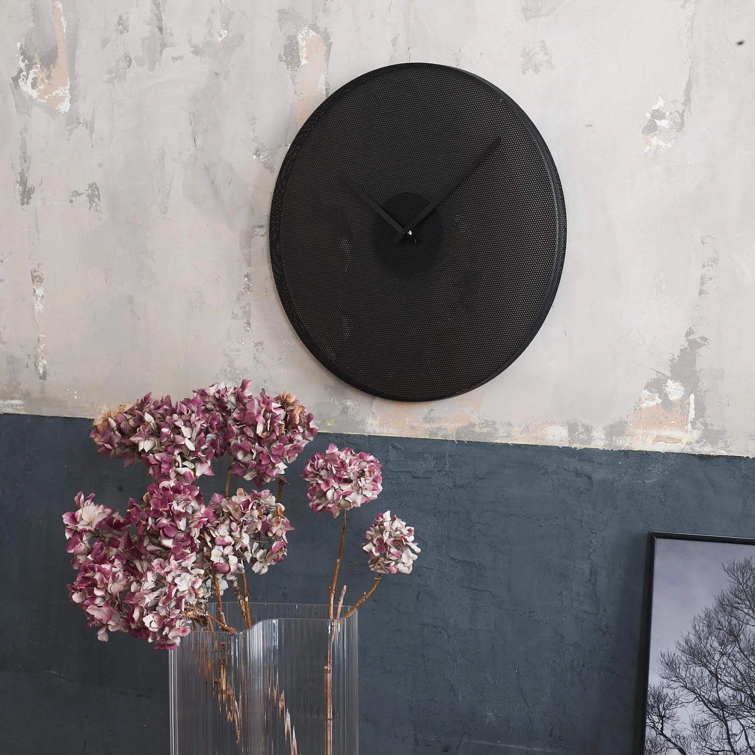 Horloge murale en métal - 43 cm - Noir - 1