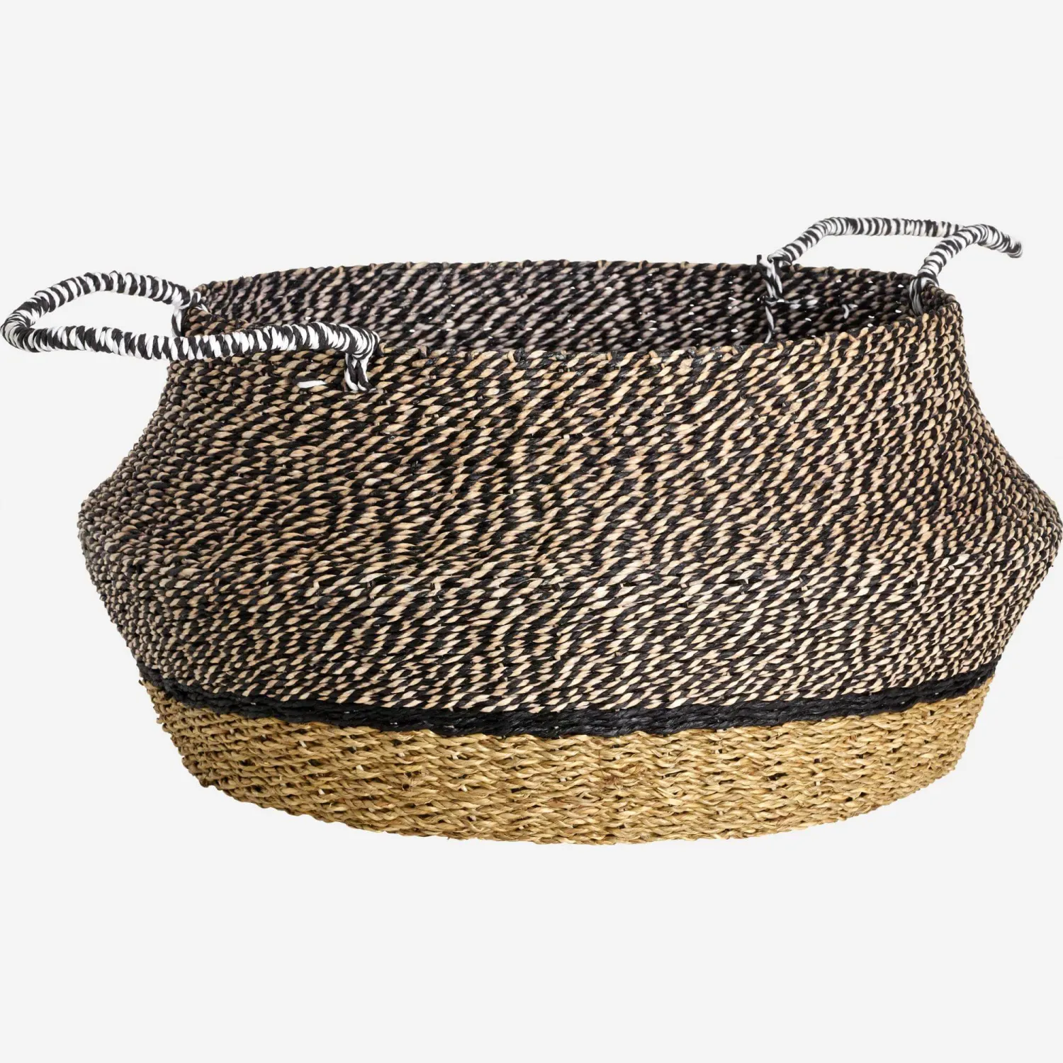 Panier thaïlandais en jonc de mer avec poignées - 37 cm - Naturel