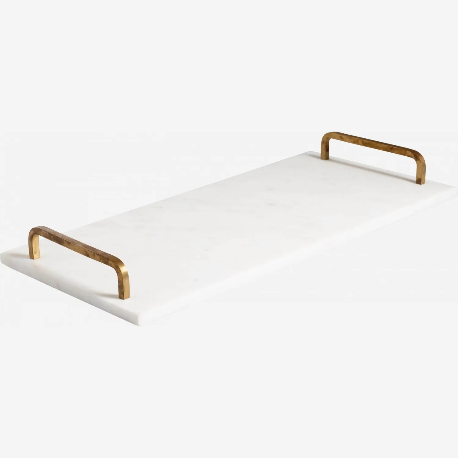 Rechthoekig dienblad van marmer - 45 x 25 cm - Wit